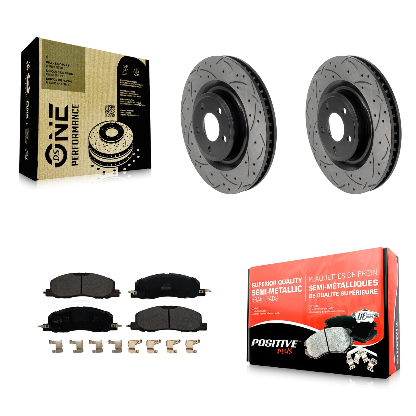 Disc Rotors and Semi-Metallic Brake Pads Kit-KDF-101929 Kit.bestparts.ca
