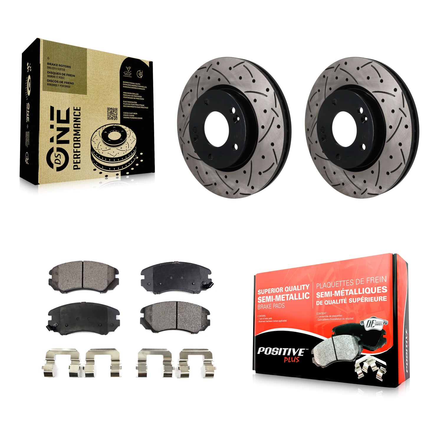 Disc Rotors and Semi-Metallic Brake Pads Kit-KDF-101931 Kit.bestparts.ca