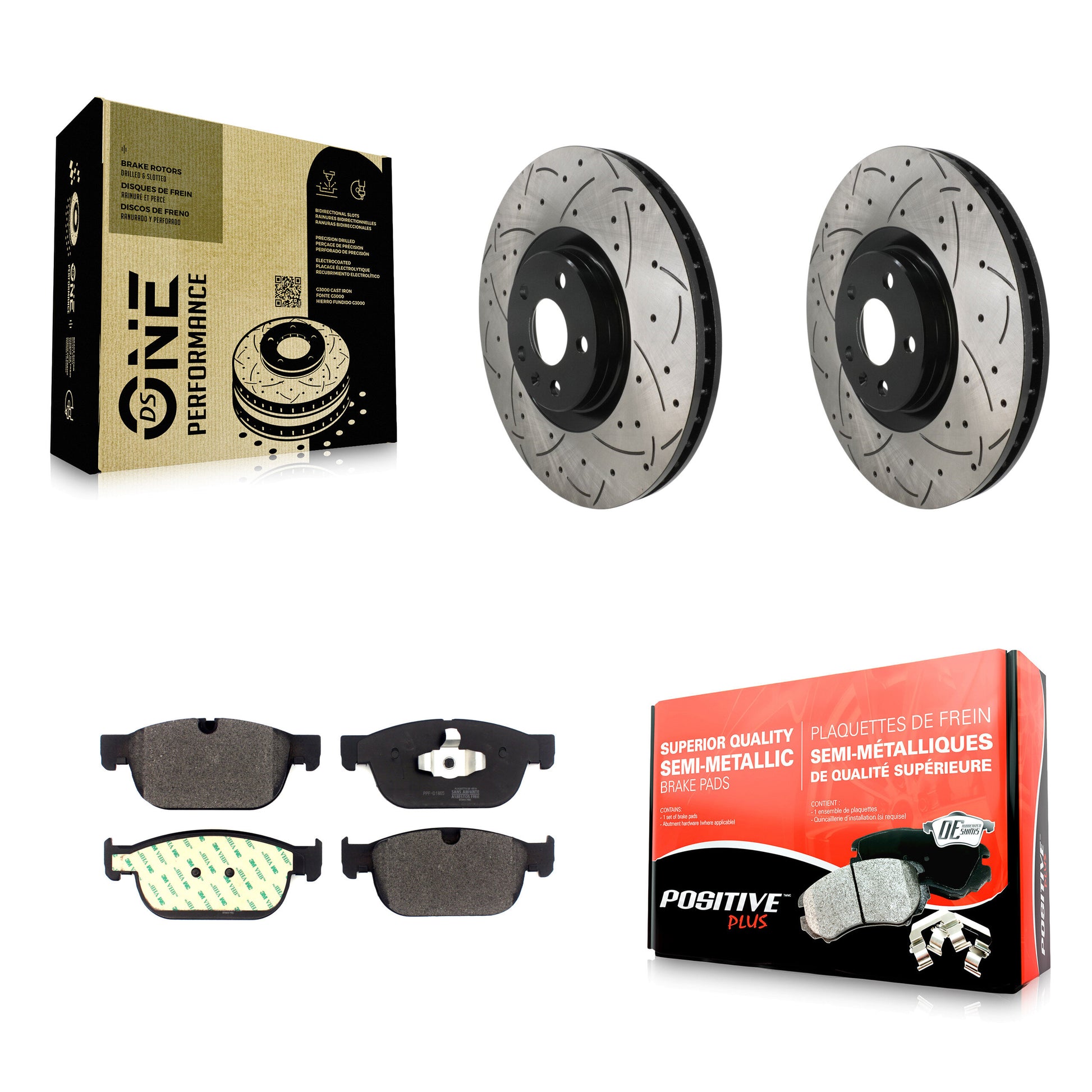 Disc Rotors and Semi-Metallic Brake Pads Kit-KDF-101934