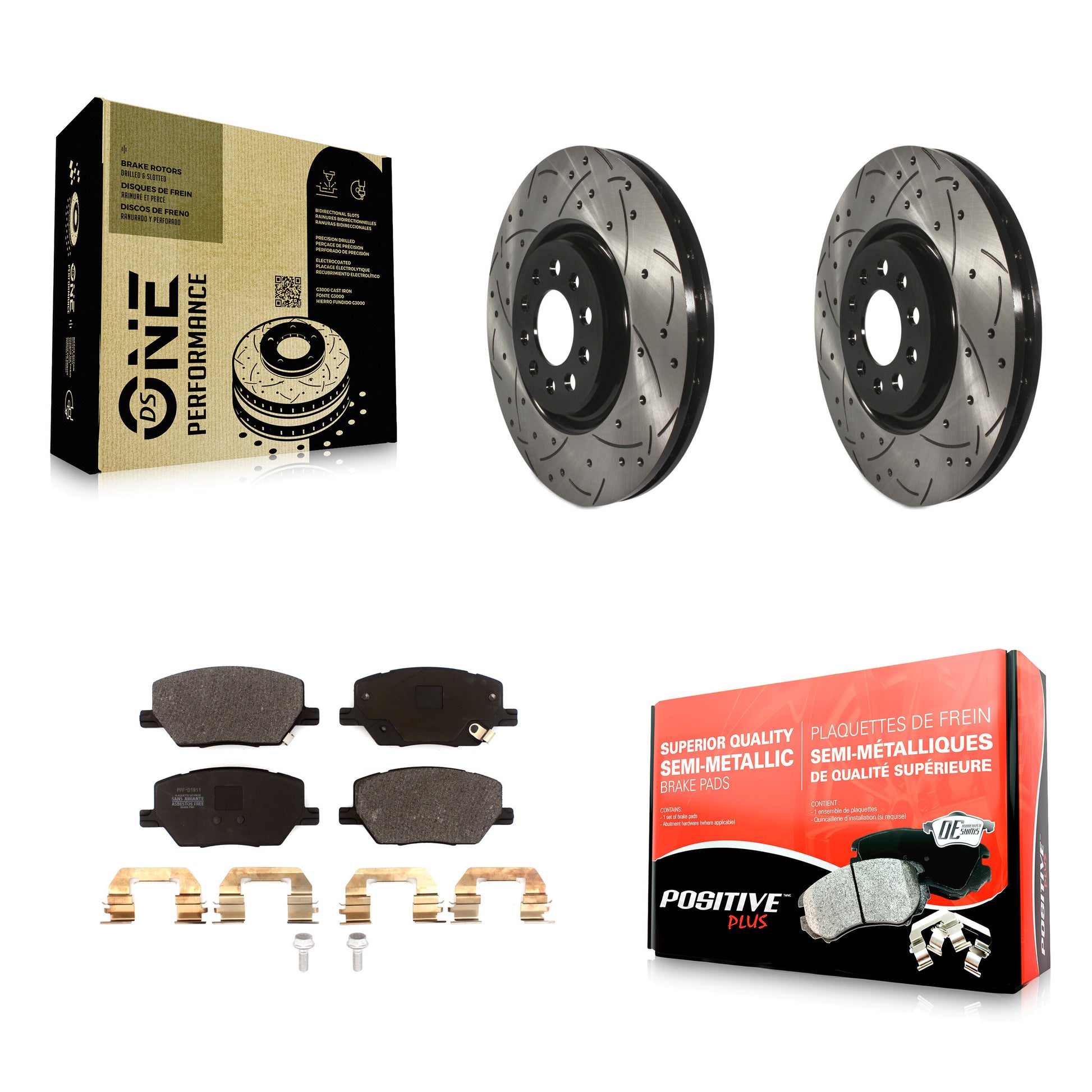 Coated Disc Rotors and Semi-Metallic Brake Pads Kit-KDF-101936