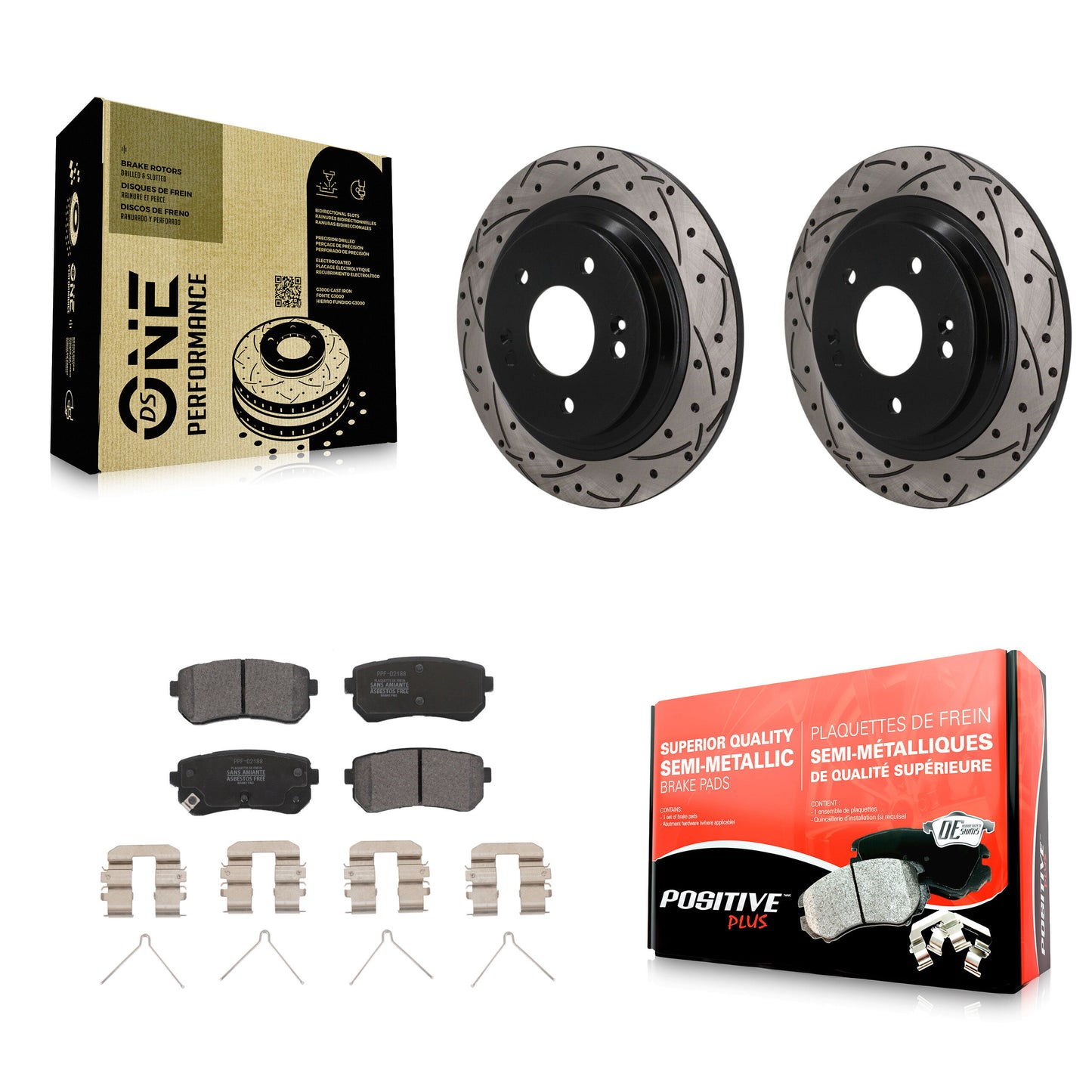 Disc Rotors and Semi-Metallic Brake Pads Kit-KDF-101940 Kit.bestparts.ca