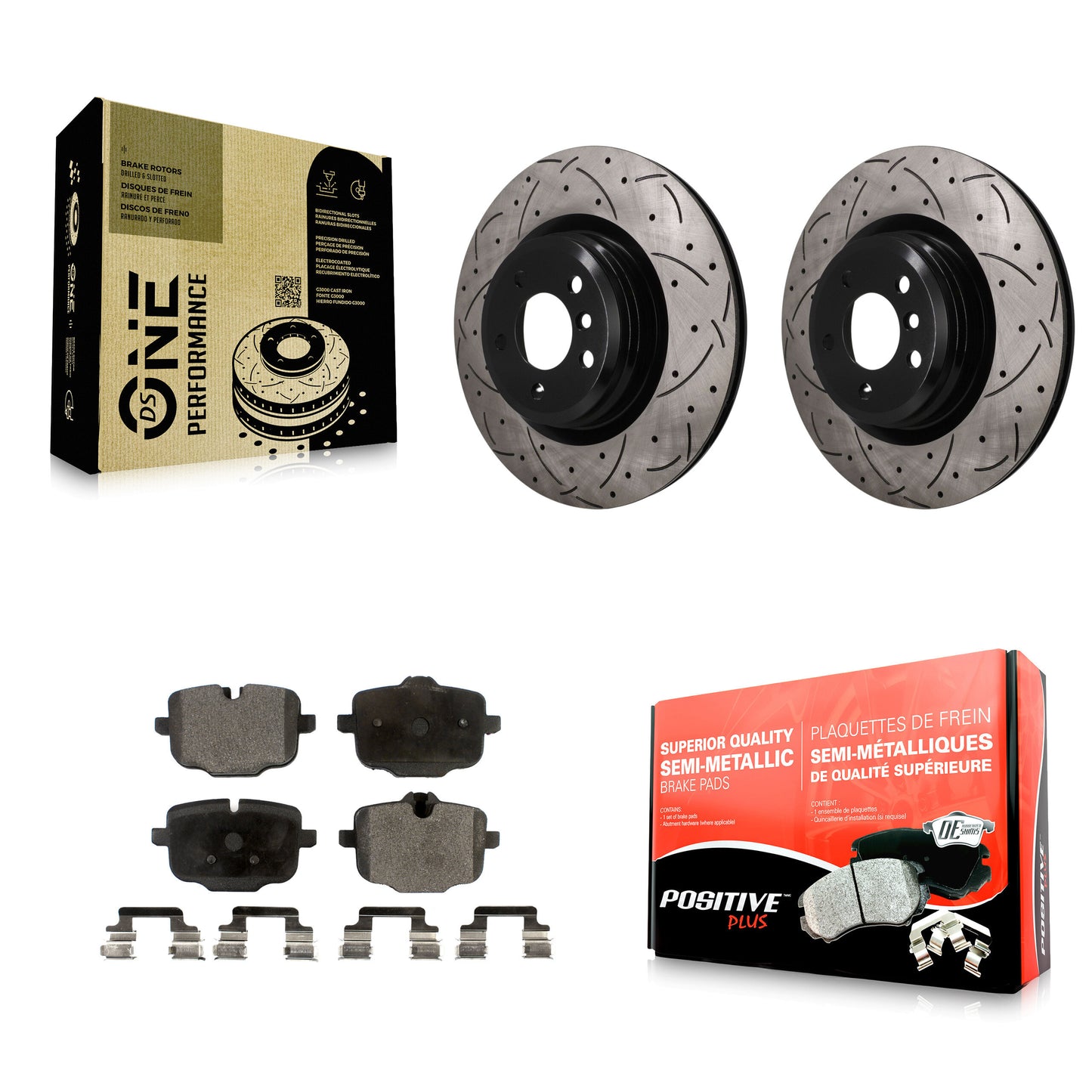 Disc Rotors and Semi-Metallic Brake Pads Kit-KDF-101947 Kit.bestparts.ca