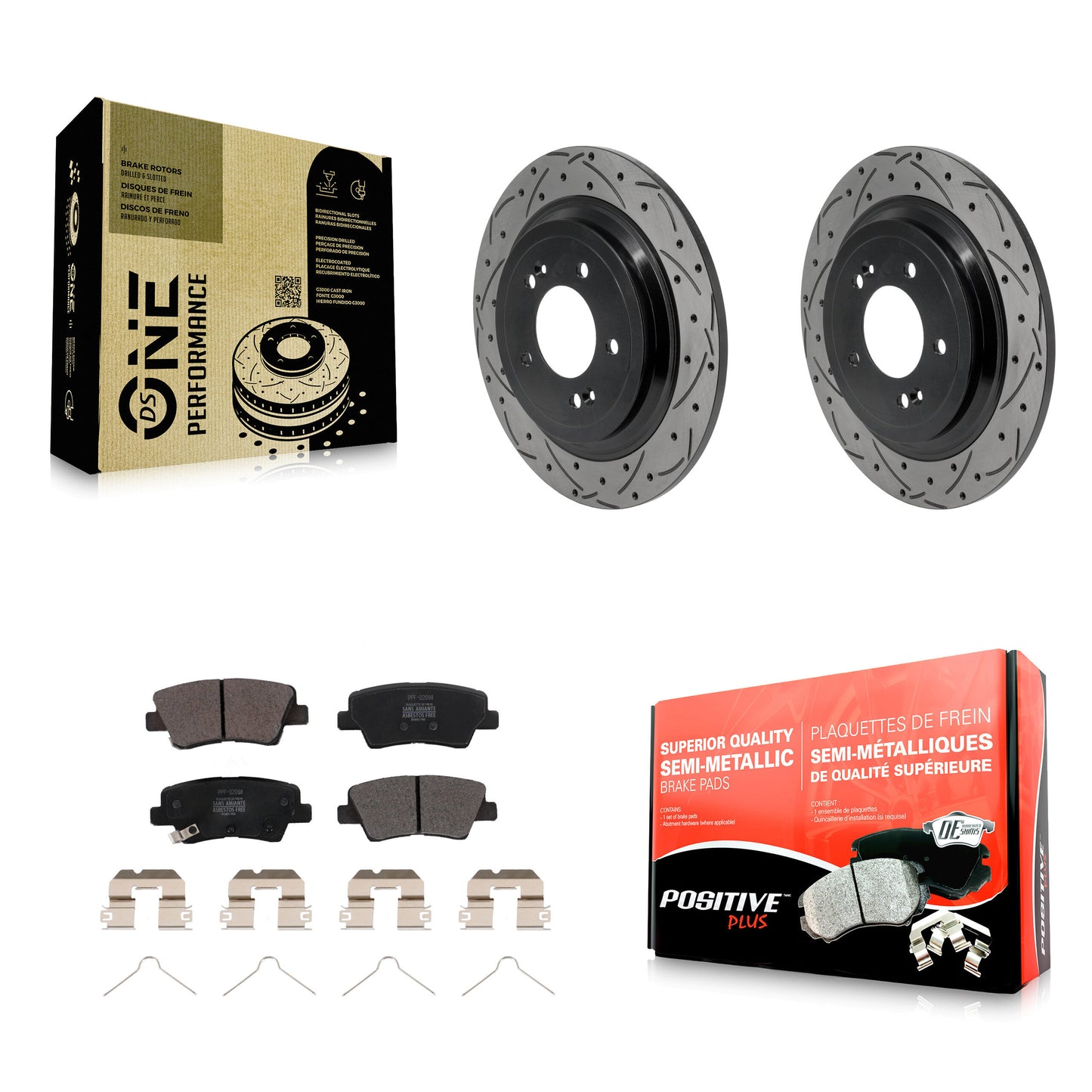 Disc Rotors and Semi-Metallic Brake Pads Kit-KDF-101951 Kit.bestparts.ca