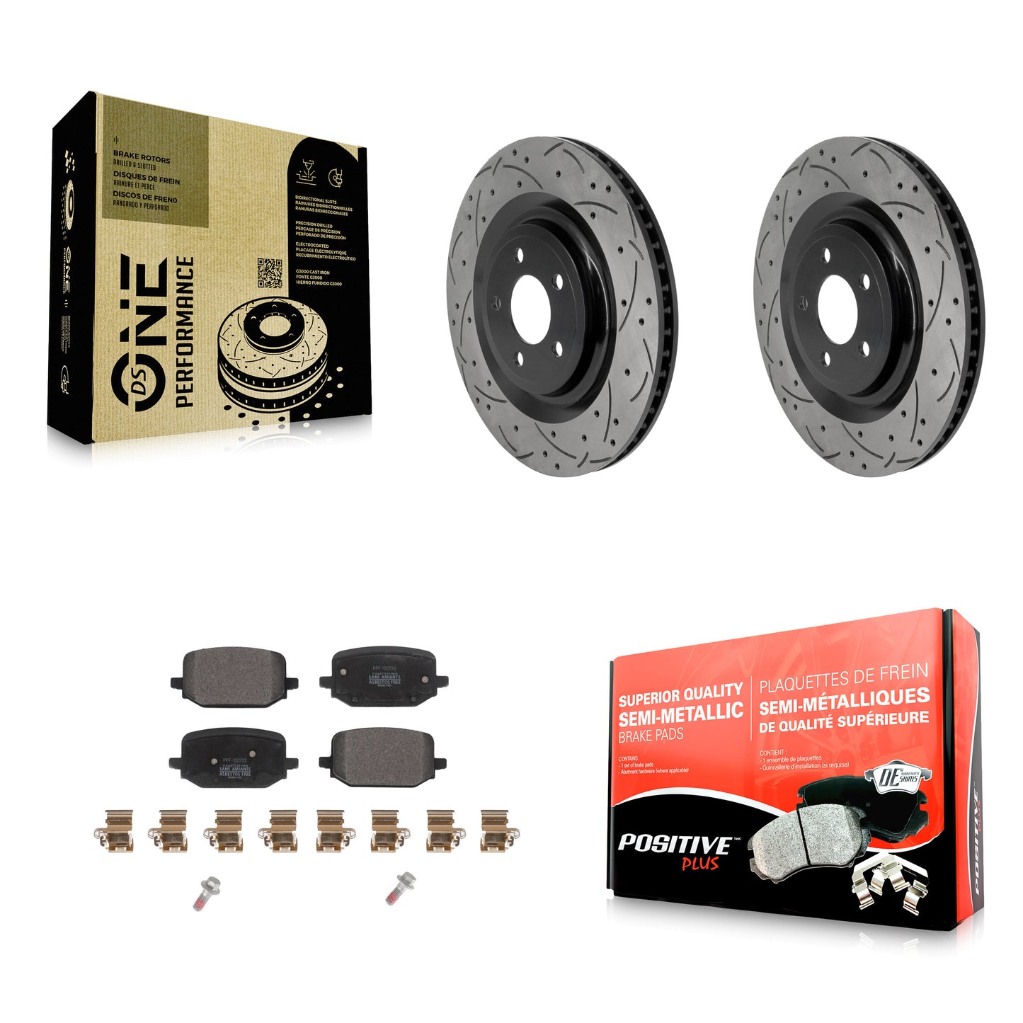 Disc Rotors and Semi-Metallic Brake Pads Kit-KDF-101955 Kit.bestparts.ca