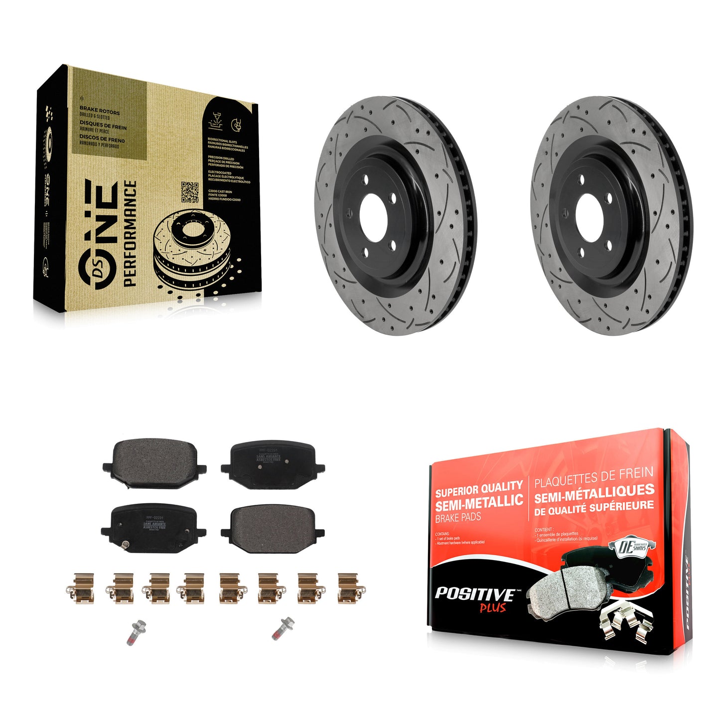Disc Rotors and Semi-Metallic Brake Pads Kit-KDF-101957 Kit.bestparts.ca