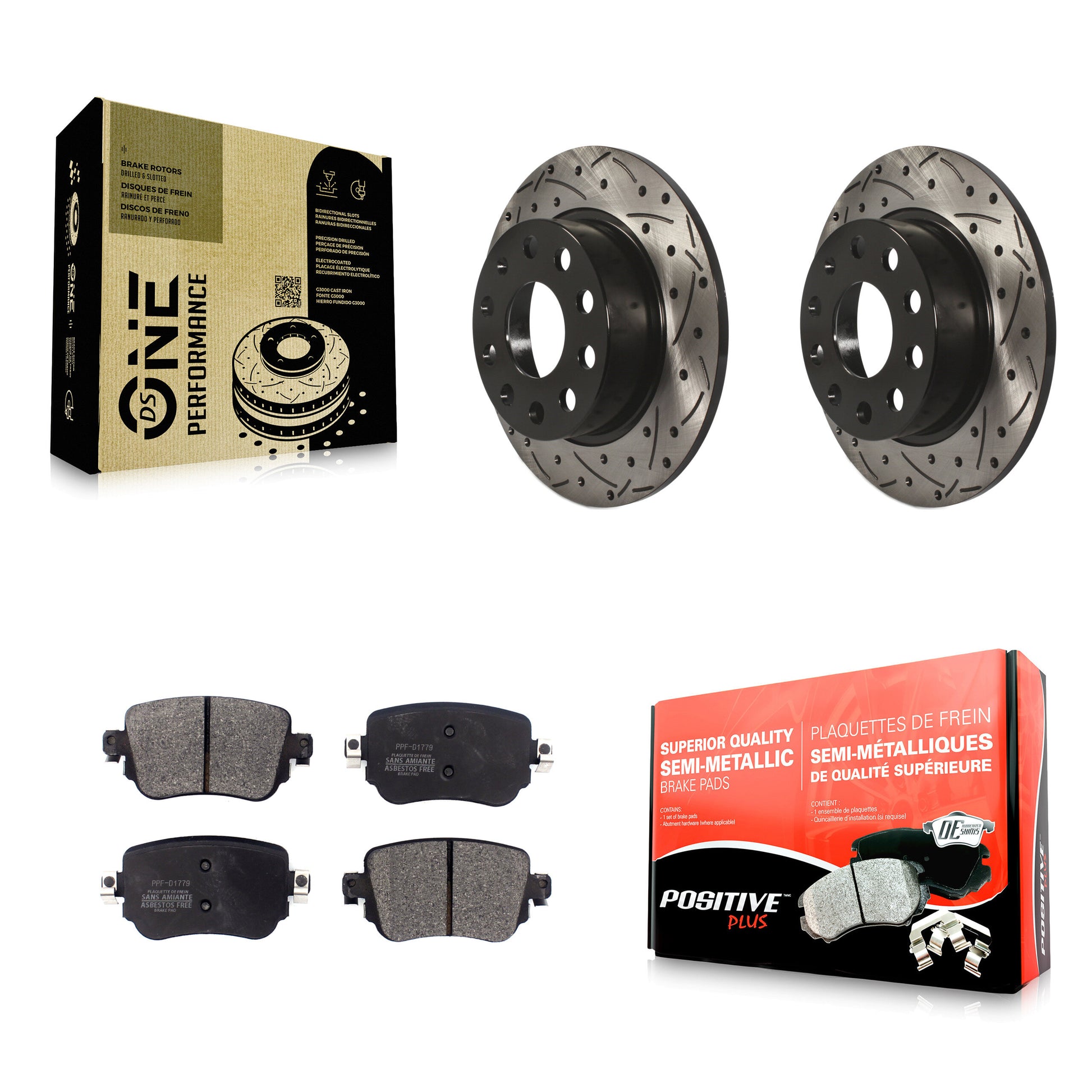 Coated Disc Rotors and Semi-Metallic Brake Pads Kit-KDF-101961