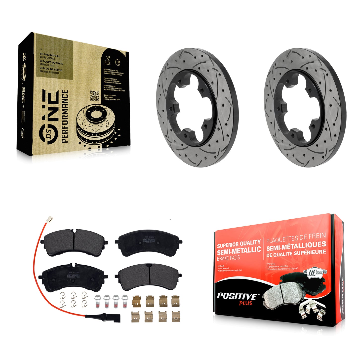 Disc Rotors and Semi-Metallic Brake Pads Kit-KDF-101967 Kit.bestparts.ca