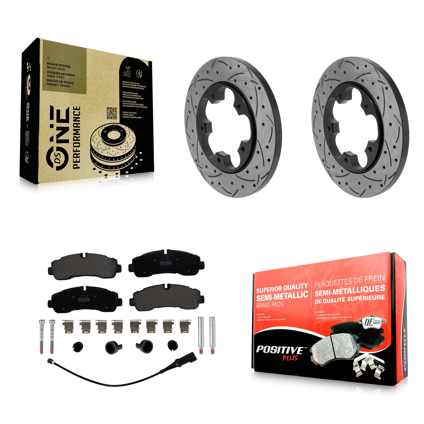Disc Rotors and Semi-Metallic Brake Pads Kit-KDF-101968 Kit.bestparts.ca