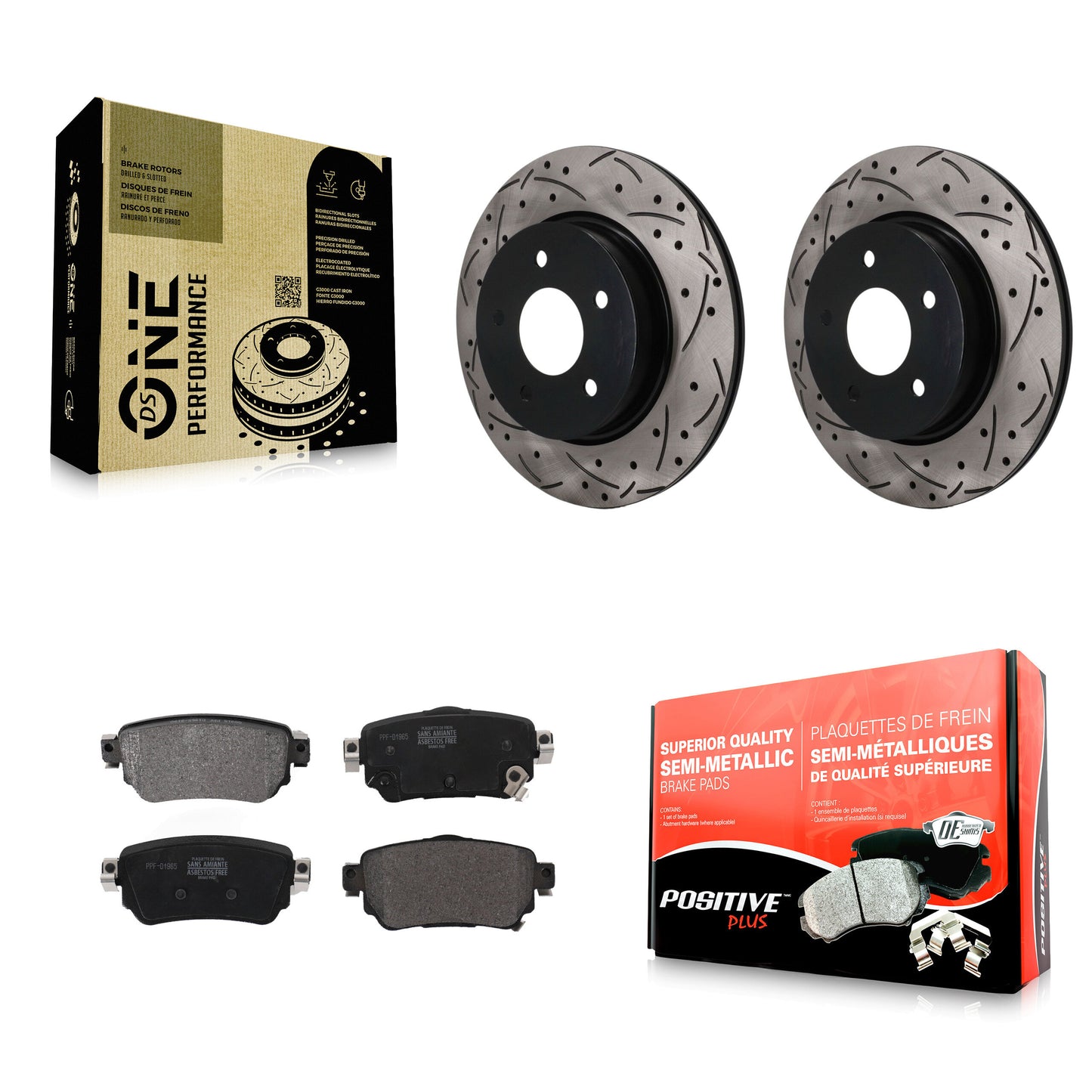 Disc Rotors and Semi-Metallic Brake Pads Kit-KDF-101969 Kit.bestparts.ca
