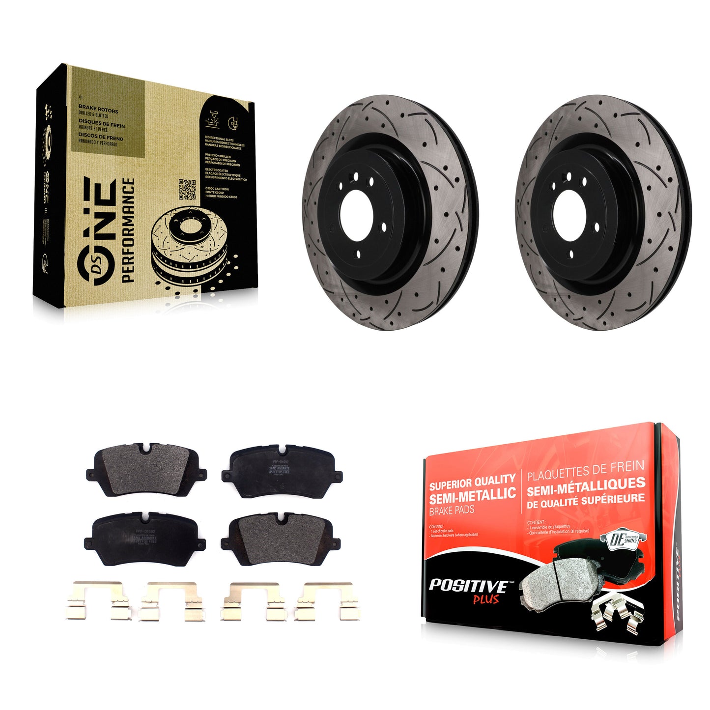 Disc Rotors and Semi-Metallic Brake Pads Kit-KDF-101980 Kit.bestparts.ca