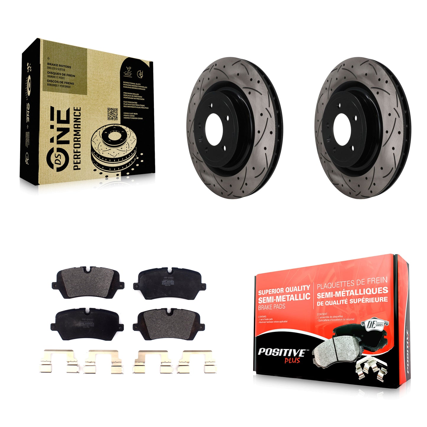 Disc Rotors and Semi-Metallic Brake Pads Kit-KDF-101981 Kit.bestparts.ca