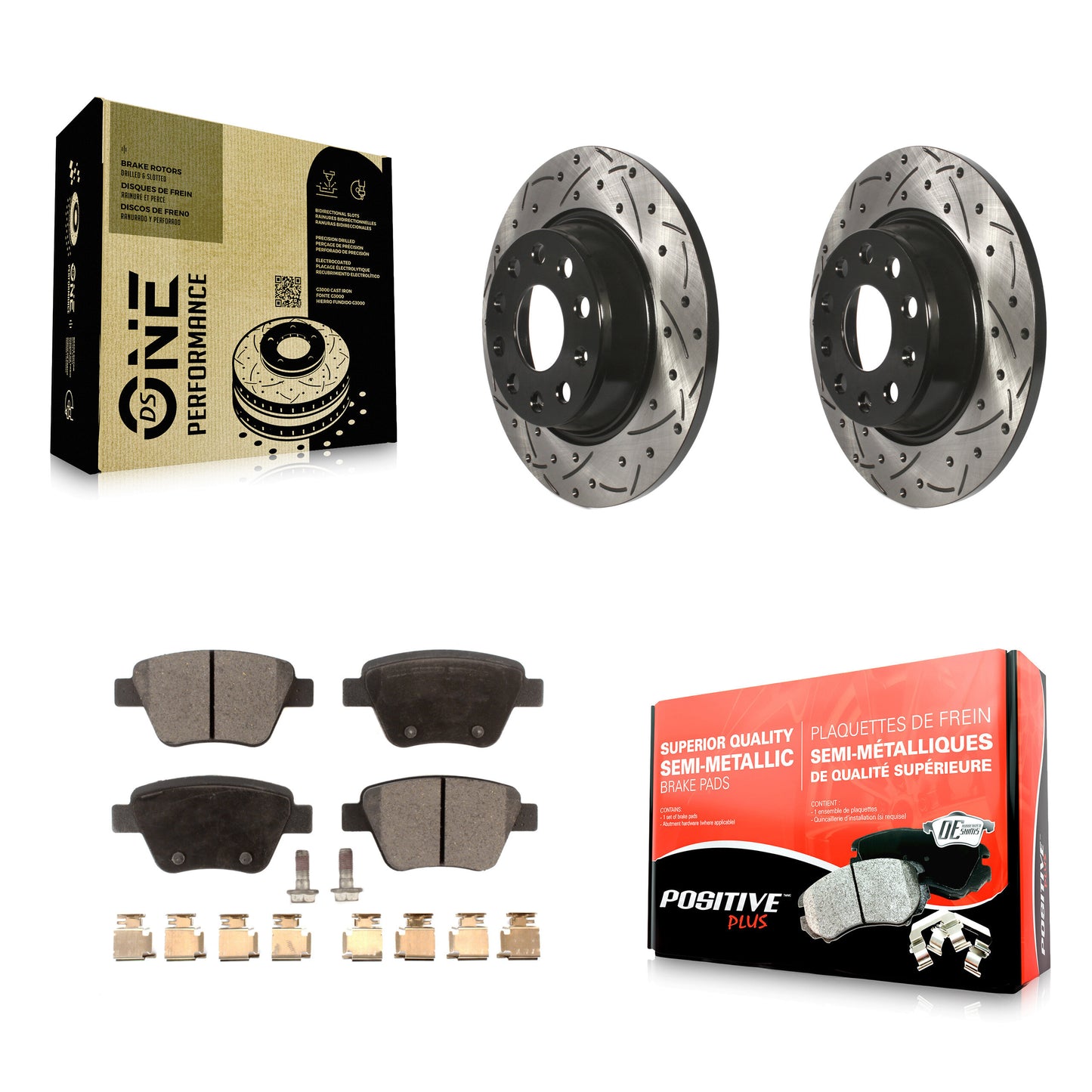 Coated Disc Rotors and Semi-Metallic Brake Pads Kit-KDF-101984 Kit.bestparts.ca