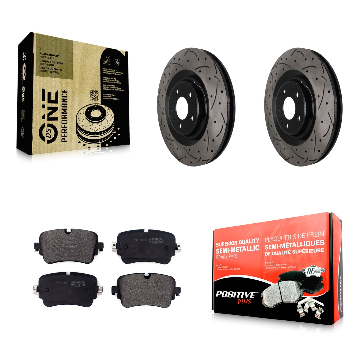 Disc Rotors and Semi-Metallic Brake Pads Kit-KDF-101985 Kit.bestparts.ca