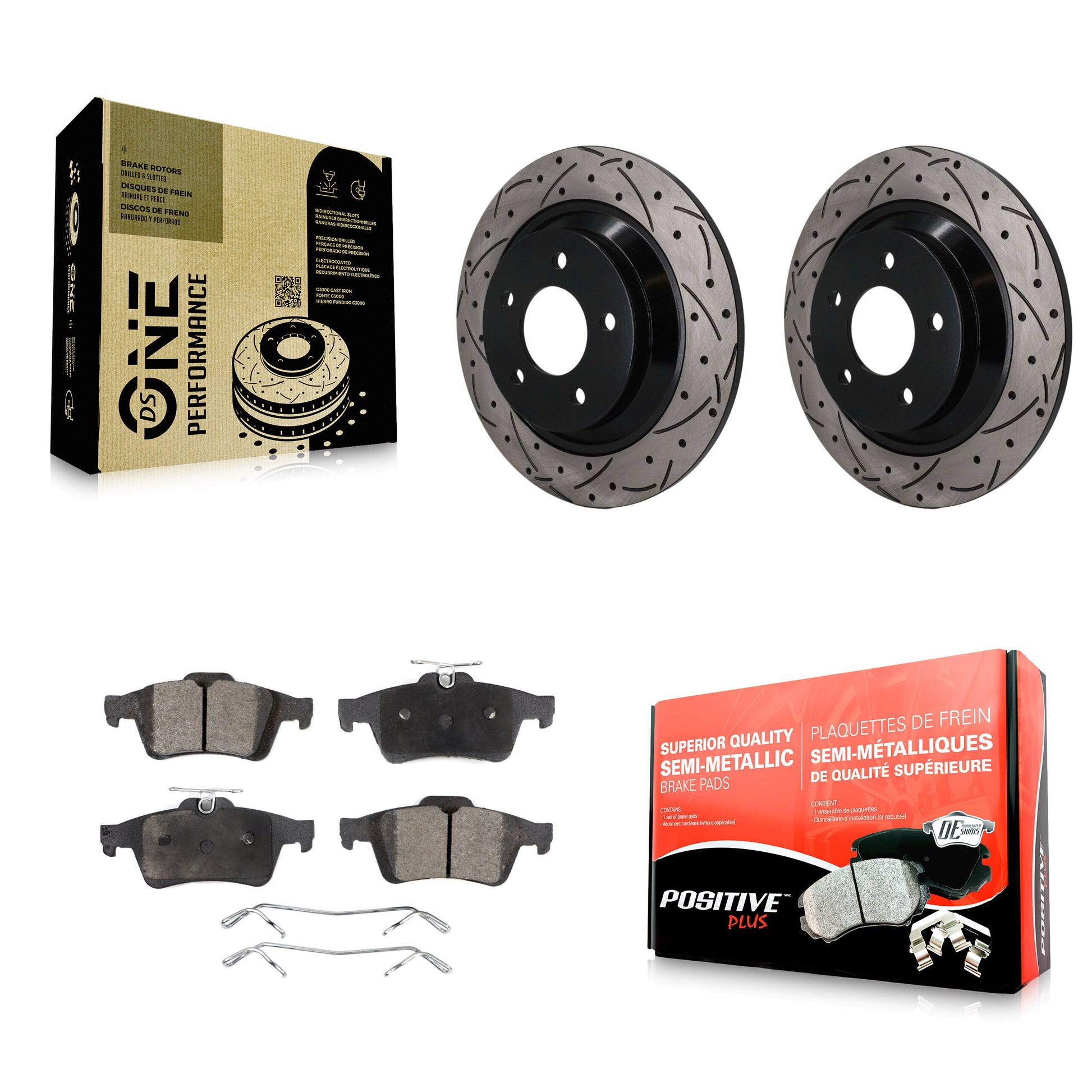 Disc Rotors and Semi-Metallic Brake Pads Kit-KDF-101988