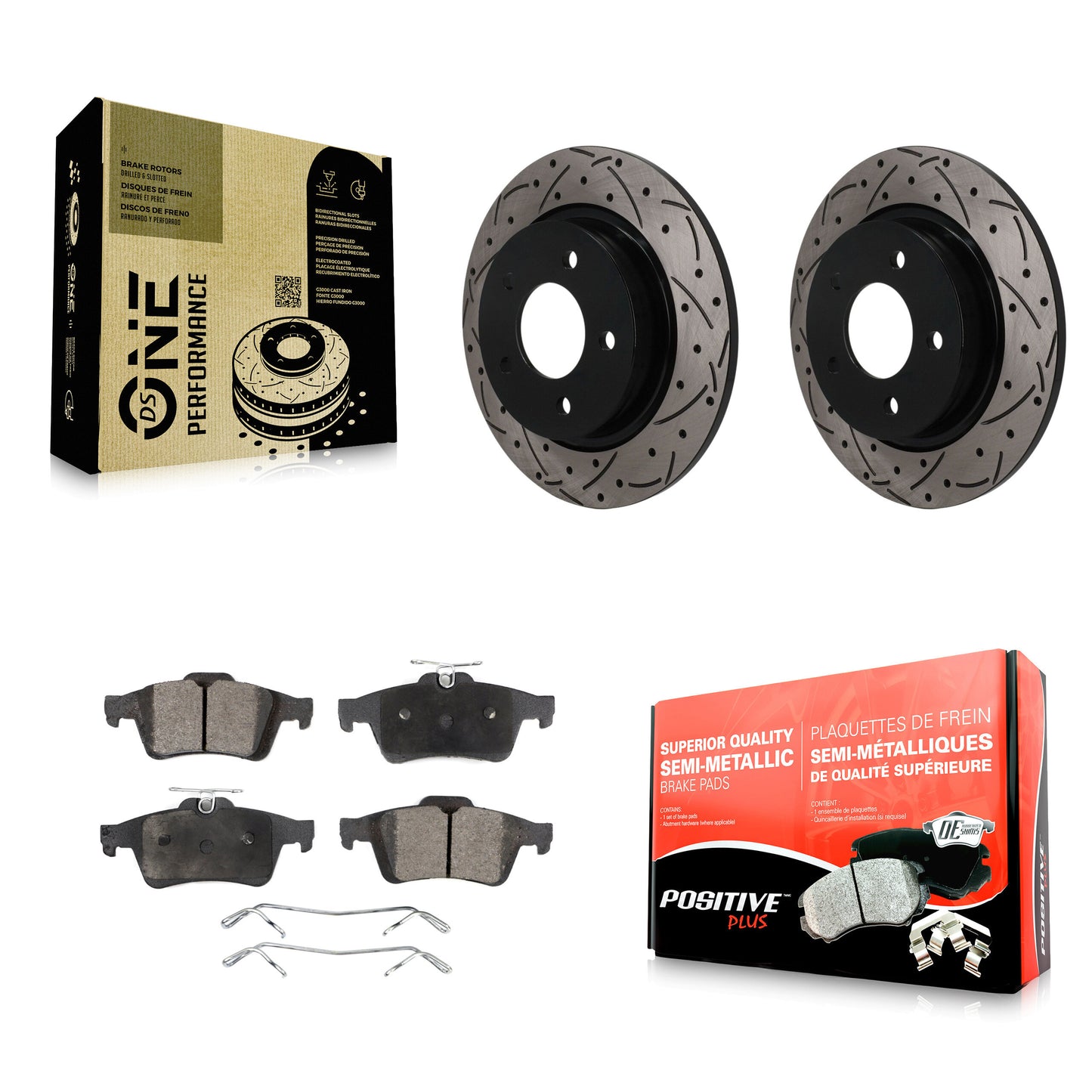 Disc Rotors and Semi-Metallic Brake Pads Kit-KDF-101989 Kit.bestparts.ca