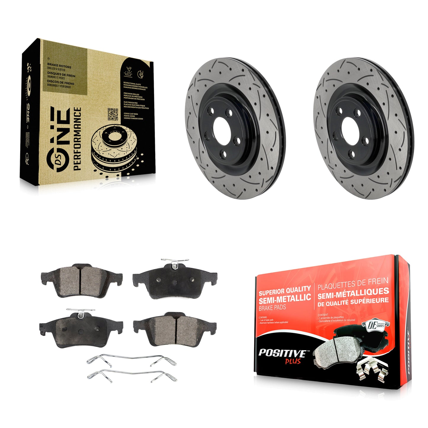Disc Rotors and Semi-Metallic Brake Pads Kit-KDF-101991 Kit.bestparts.ca