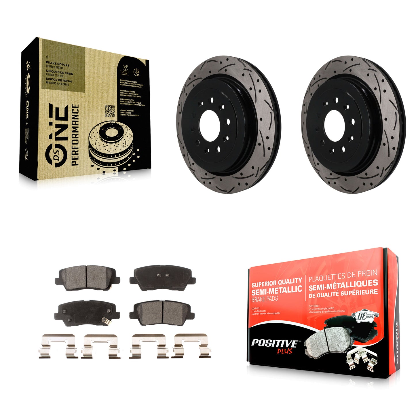 Disc Rotors and Semi-Metallic Brake Pads Kit-KDF-101995 Kit.bestparts.ca