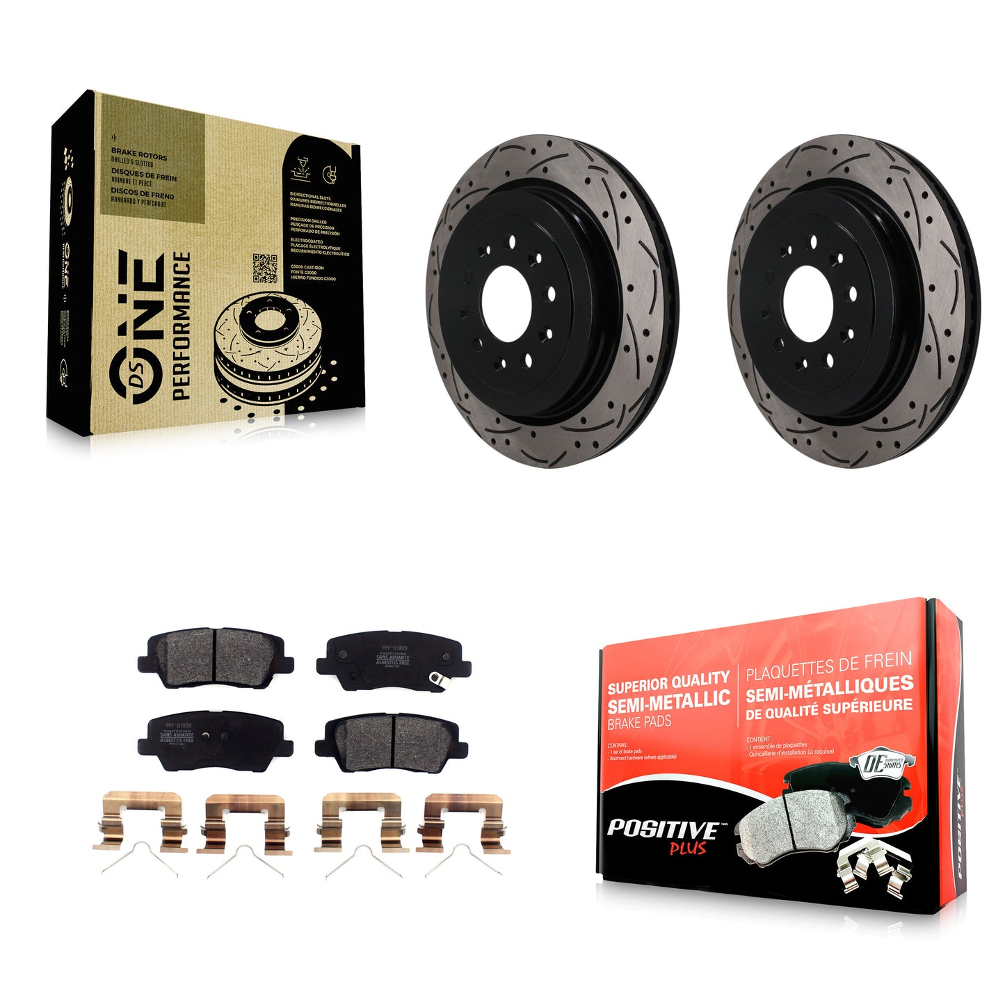 Disc Rotors and Semi-Metallic Brake Pads Kit-KDF-101996 Kit.bestparts.ca