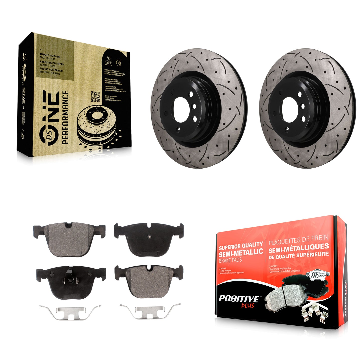 Disc Rotors and Semi-Metallic Brake Pads Kit-KDF-102001 Kit.bestparts.ca