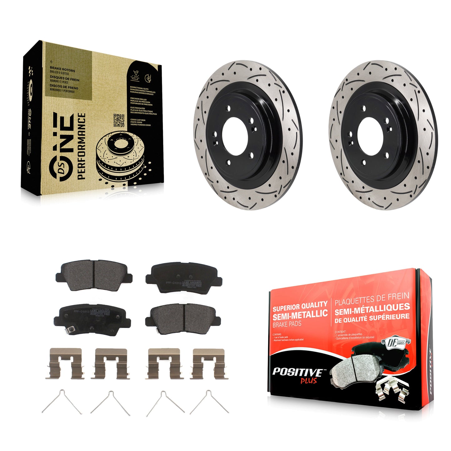 Disc Rotors and Semi-Metallic Brake Pads Kit-KDF-102002 Kit.bestparts.ca