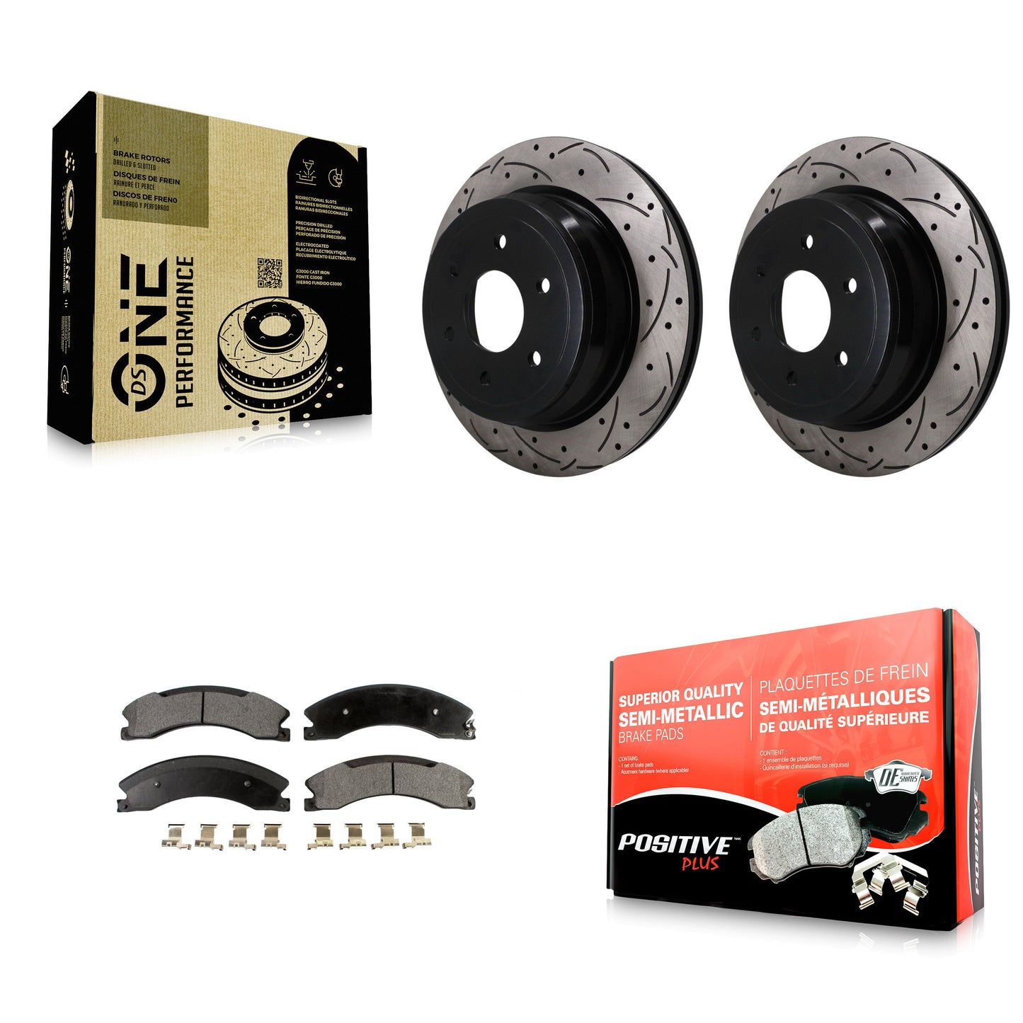 Disc Rotors and Semi-Metallic Brake Pads Kit-KDF-102004 Kit.bestparts.ca