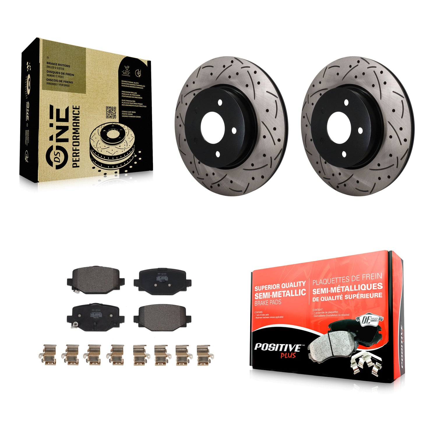 Disc Rotors and Semi-Metallic Brake Pads Kit-KDF-102007 Kit.bestparts.ca