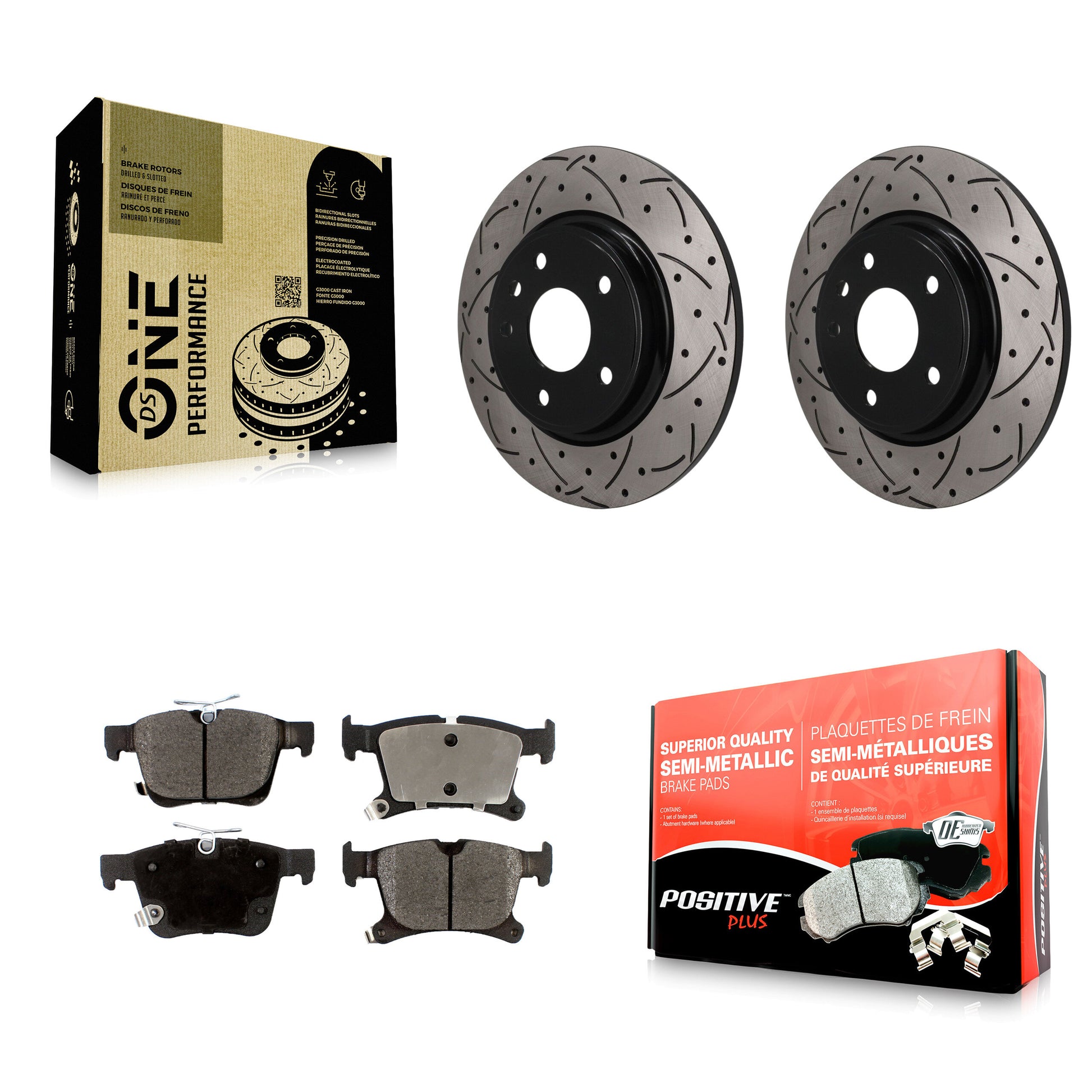 Disc Rotors and Semi-Metallic Brake Pads Kit-KDF-102008