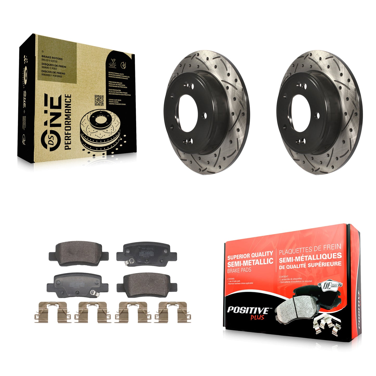 Coated Disc Rotors and Semi-Metallic Brake Pads Kit-KDF-102082 Kit.bestparts.ca