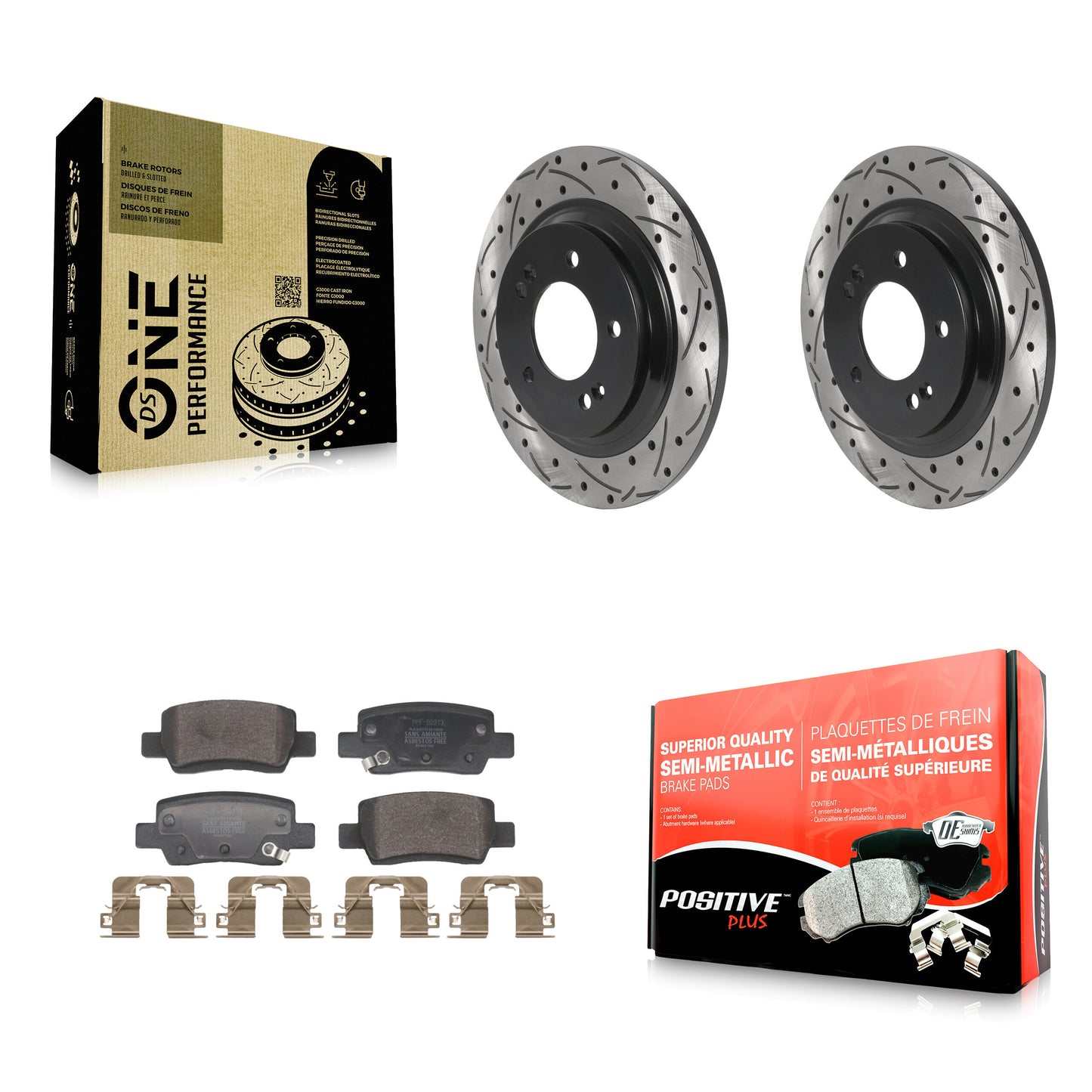 Coated Disc Rotors and Semi-Metallic Brake Pads Kit-KDF-102083 Kit.bestparts.ca