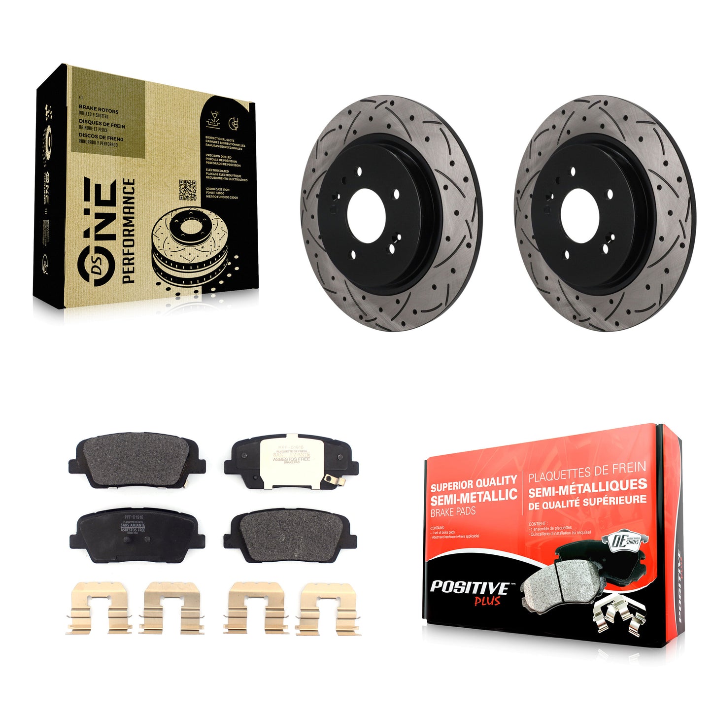 Disc Rotors and Semi-Metallic Brake Pads Kit-KDF-102084 Kit.bestparts.ca