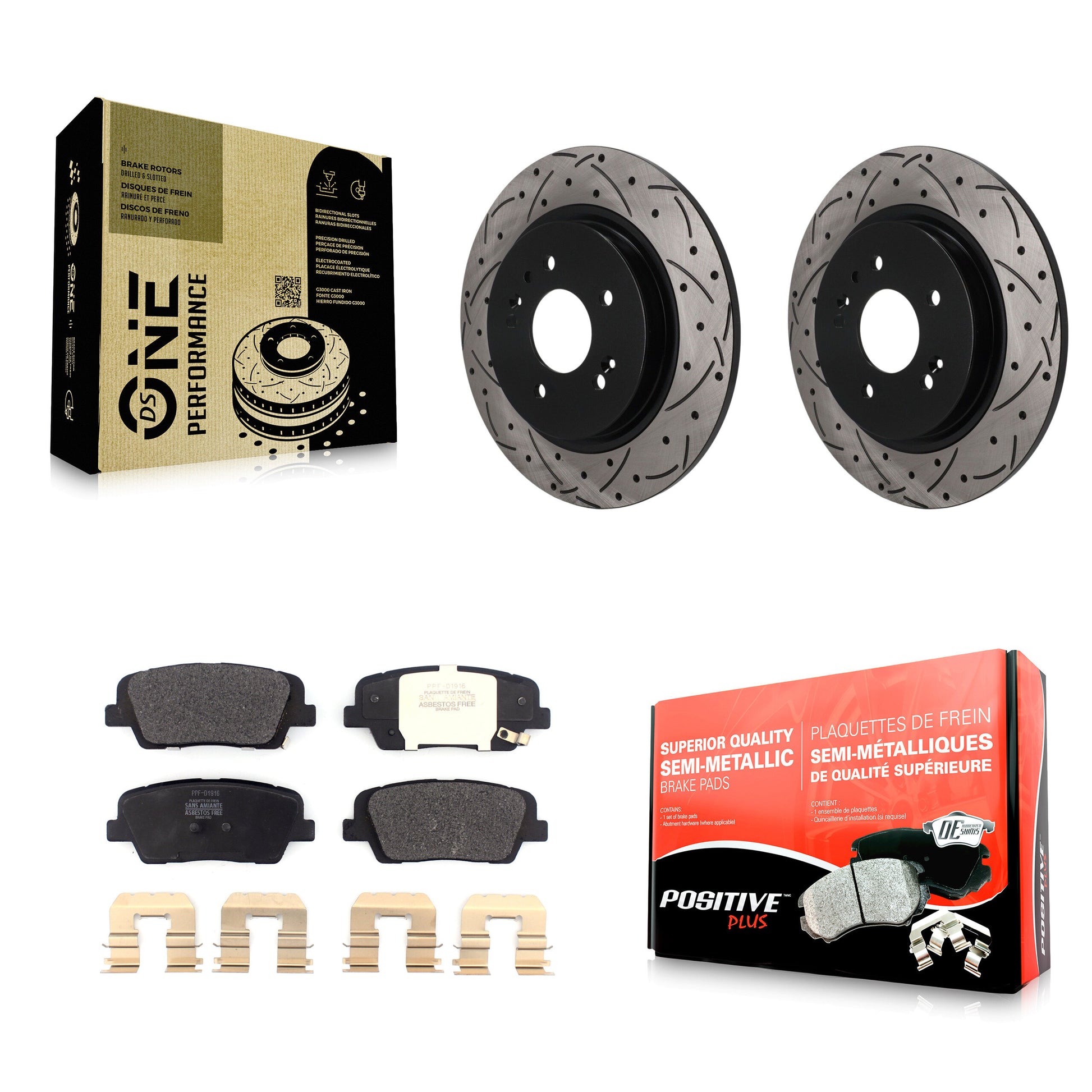 Disc Rotors and Semi-Metallic Brake Pads Kit-KDF-102084