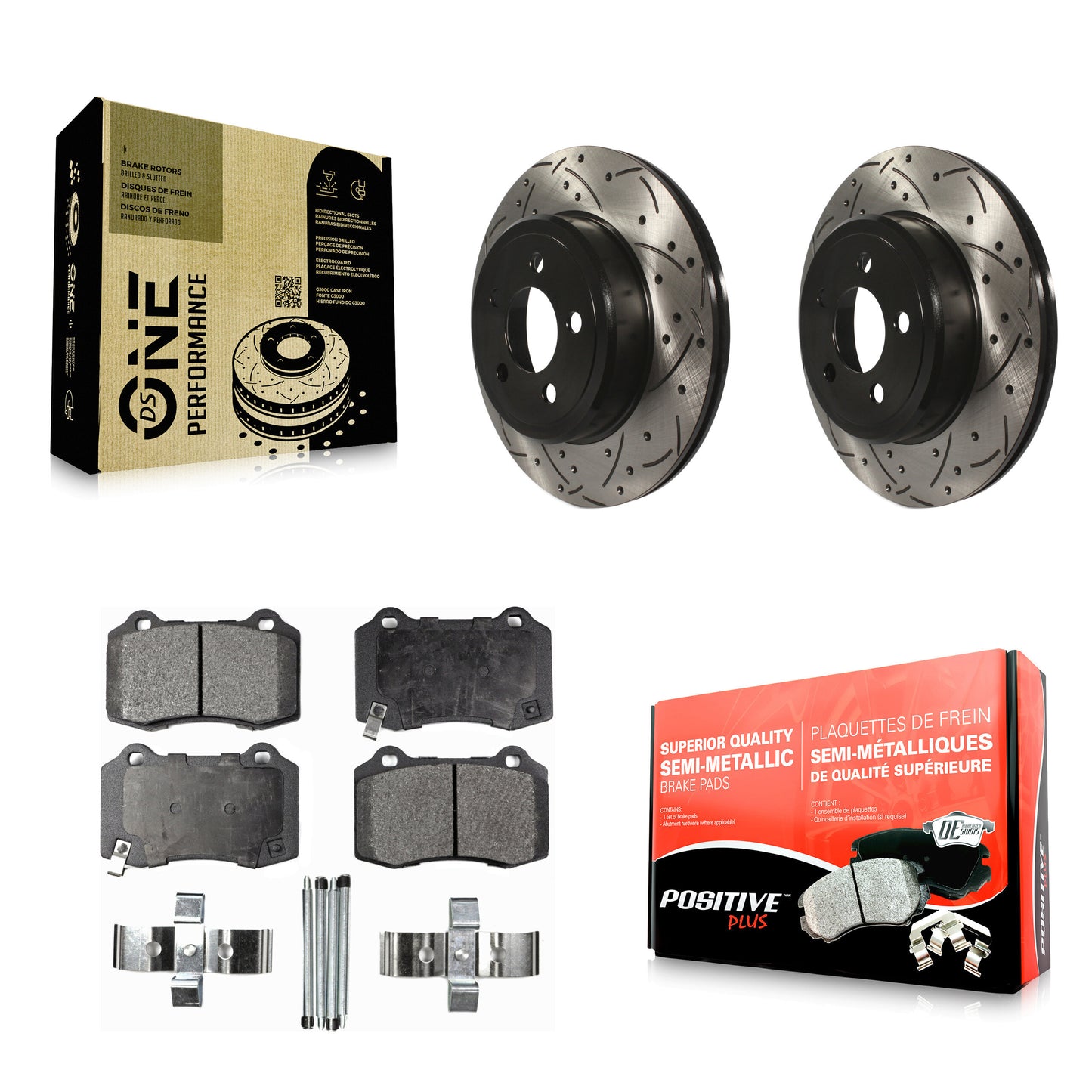 Coated Disc Rotors and Semi-Metallic Brake Pads Kit-KDF-102085 Kit.bestparts.ca