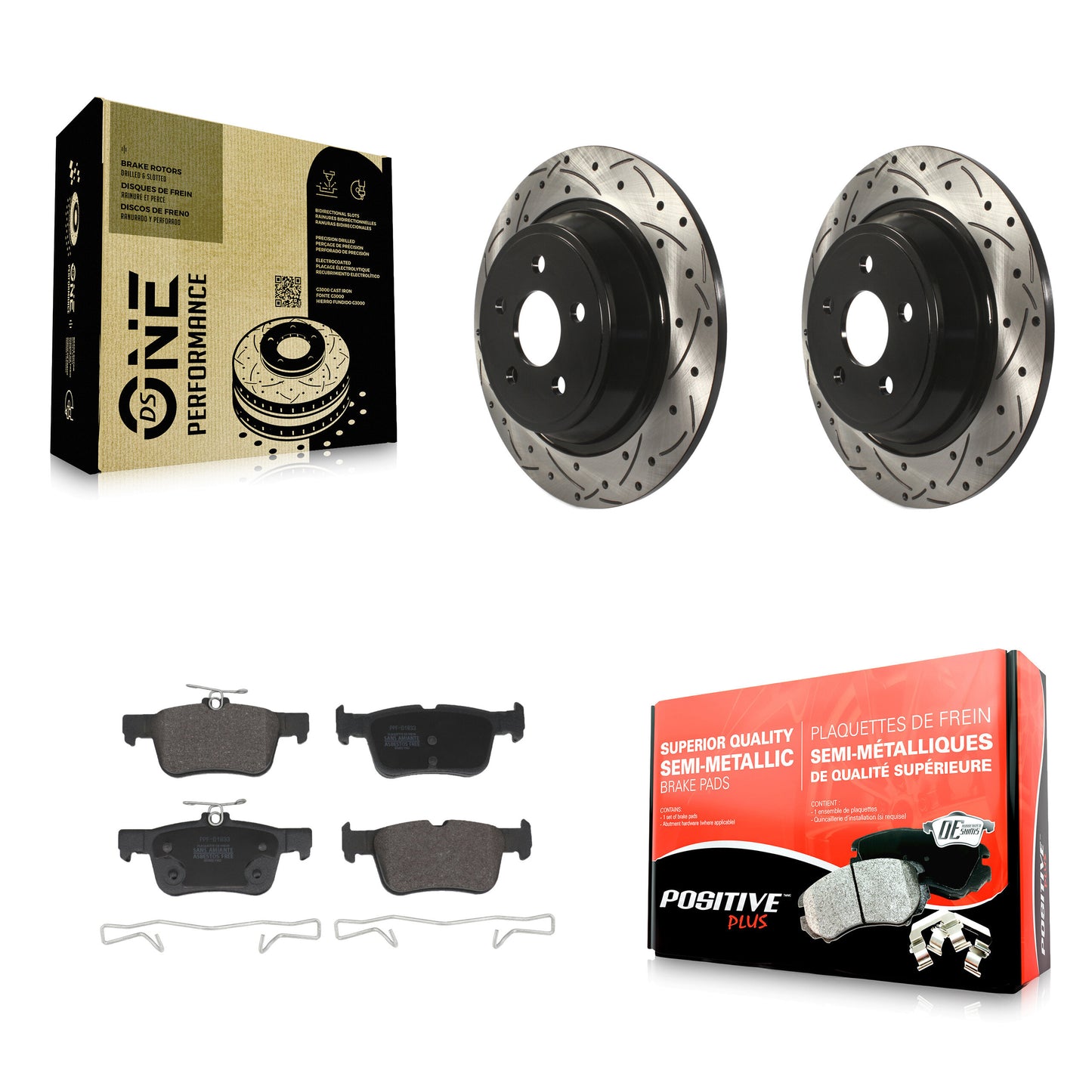 Coated Disc Rotors and Semi-Metallic Brake Pads Kit-KDF-102087 Kit.bestparts.ca