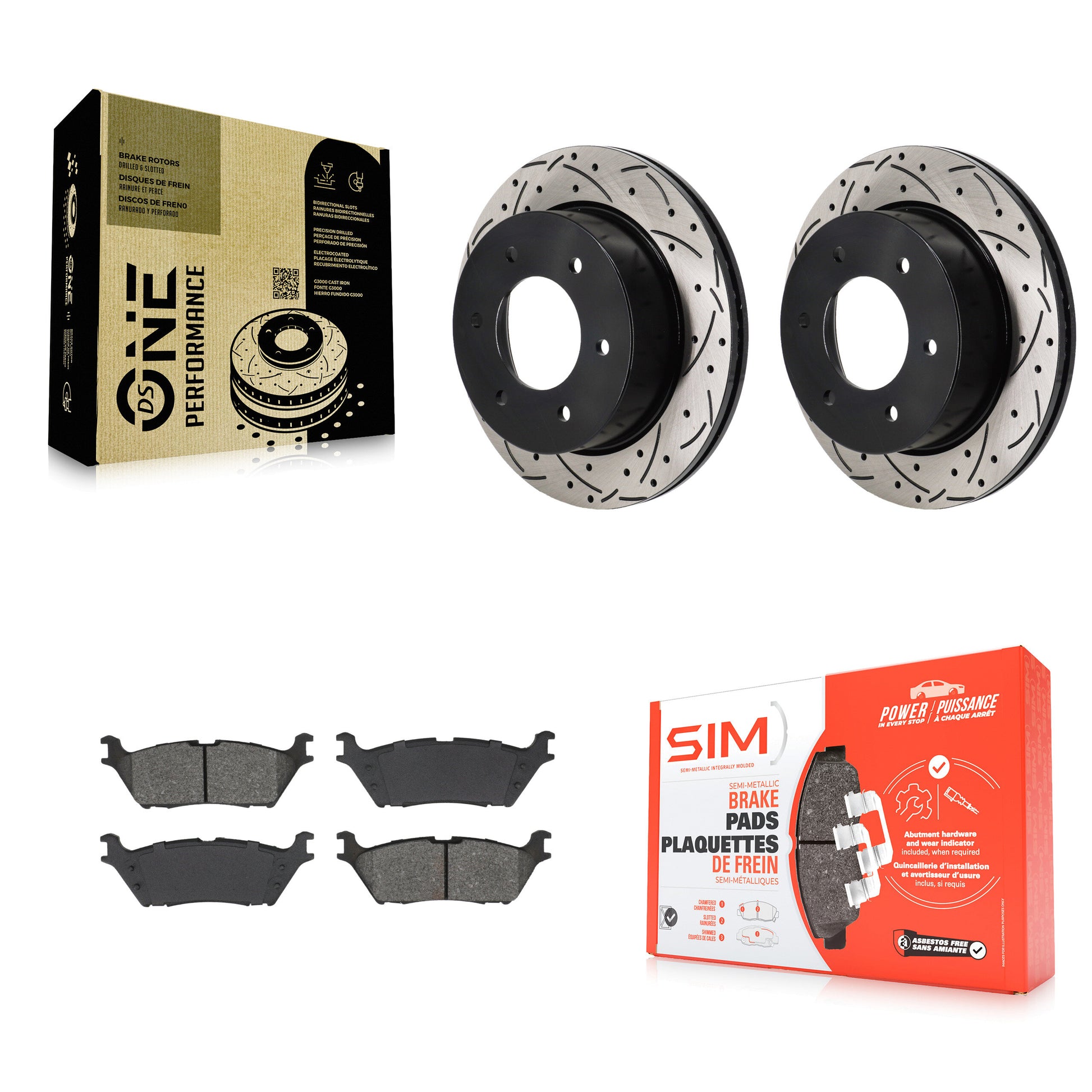 Disc Rotors and Semi-Metallic Brake Pads Kit-KDS-101178