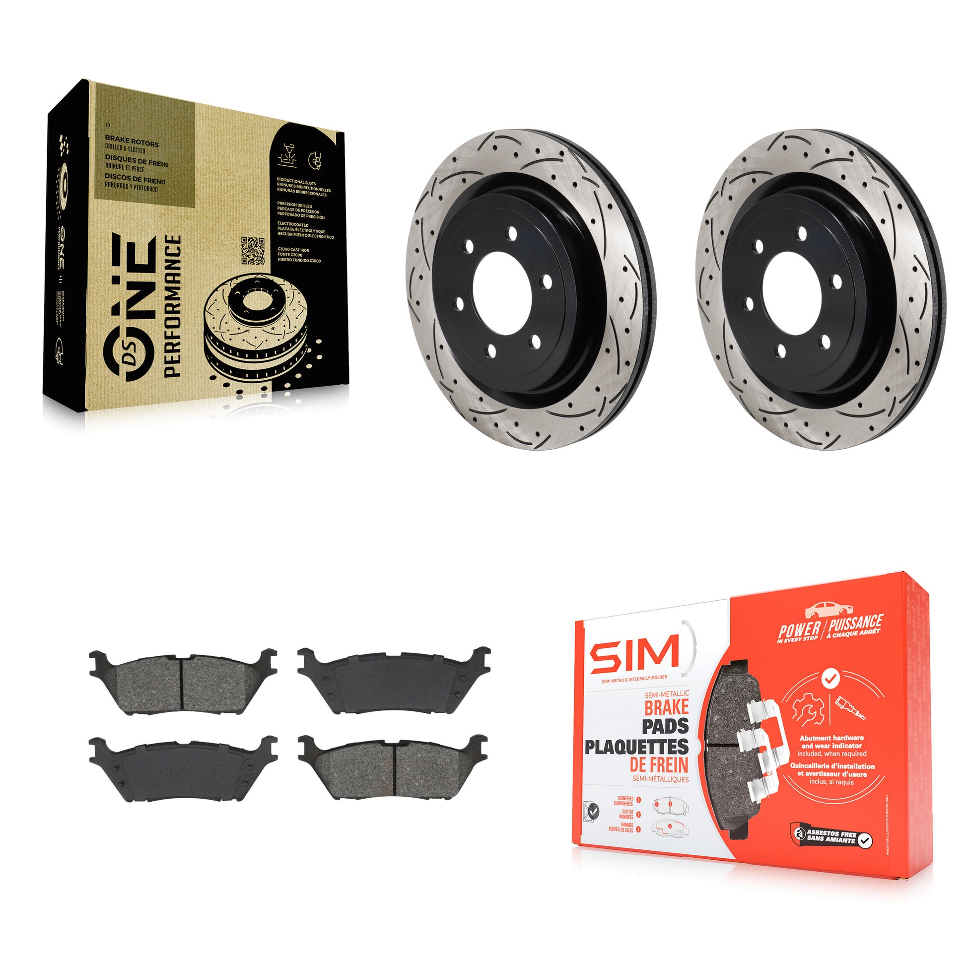 Disc Rotors and Semi-Metallic Brake Pads Kit-KDS-101179