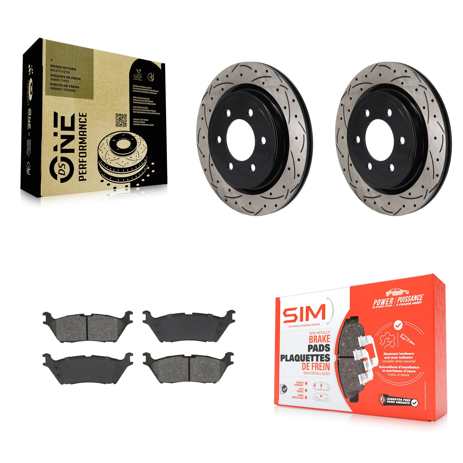 Disc Rotors and Semi-Metallic Brake Pads Kit-KDS-101186