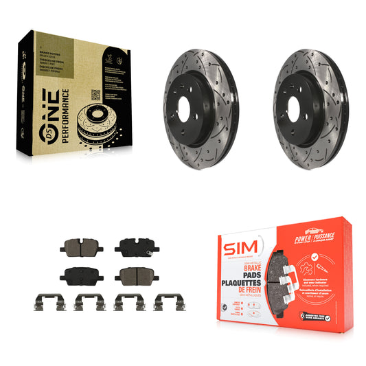 Coated Slotted Drilled Disc Rotors and Semi-Metallic Brake Pads Kit-KDS-101188