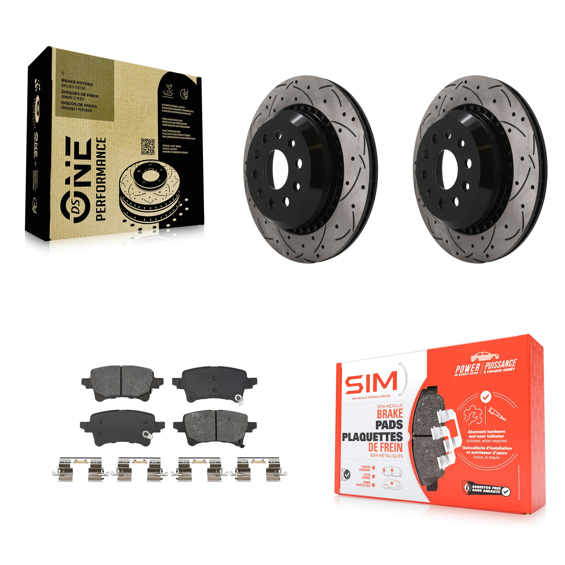 Disc Rotors and Semi-Metallic Brake Pads Kit-KDS-101652