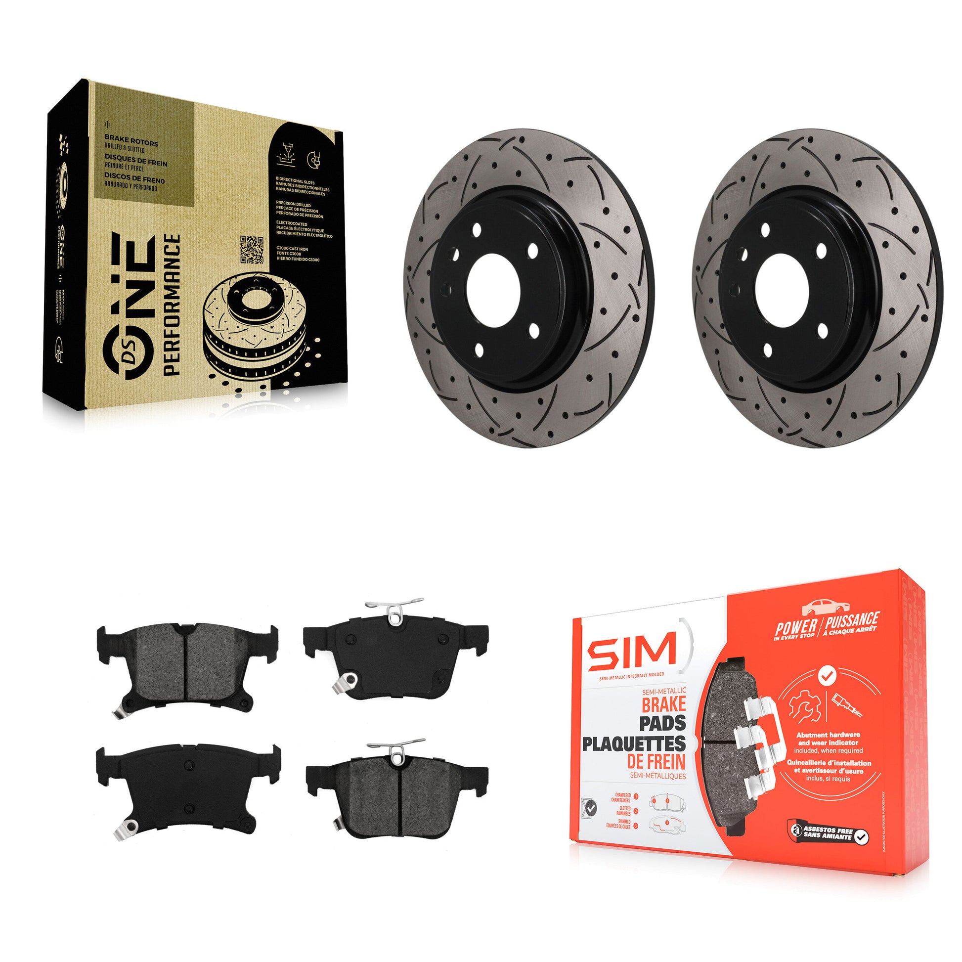 Disc Rotors and Semi-Metallic Brake Pads Kit-KDS-101653