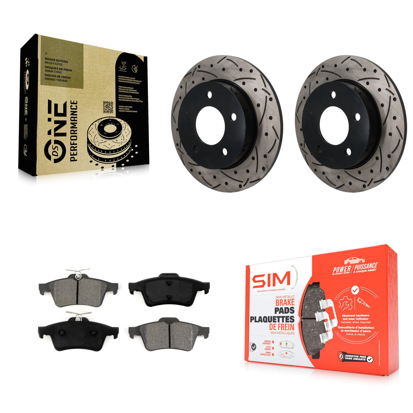 Disc Rotors and Semi-Metallic Brake Pads Kit-KDS-101655 Kit.bestparts.ca