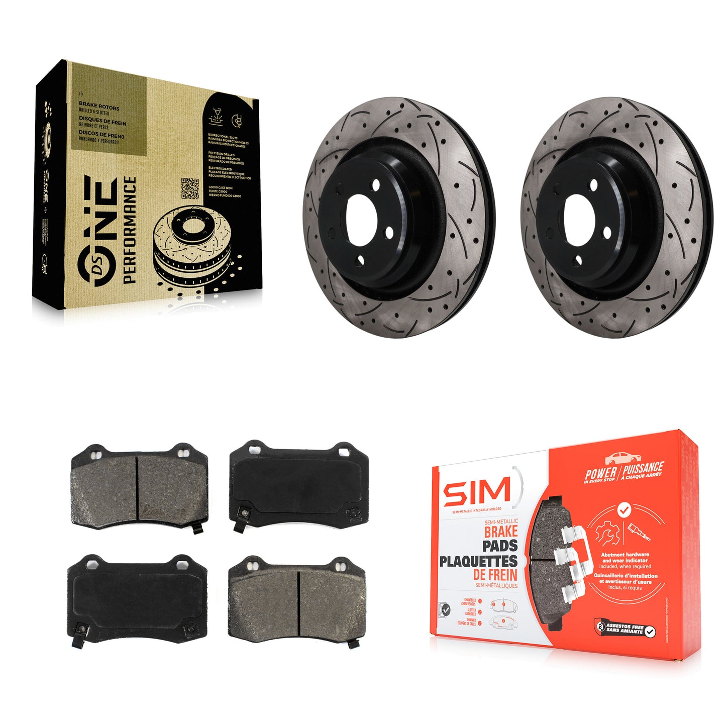 Disc Rotors and Semi-Metallic Brake Pads Kit-KDS-101658 Kit.bestparts.ca