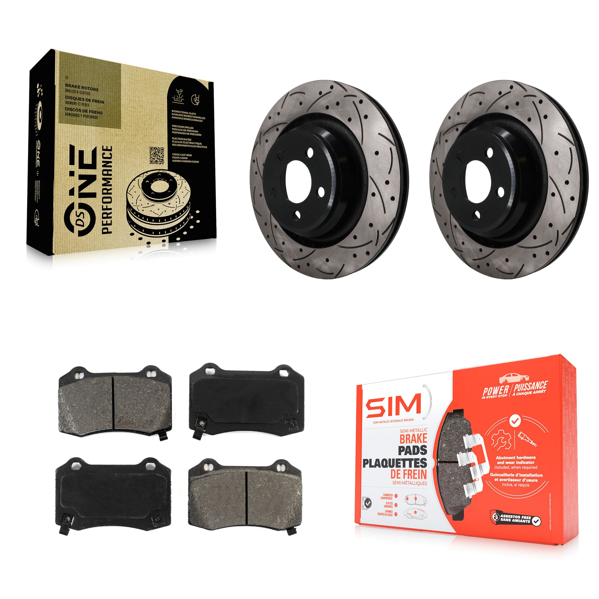 Disc Rotors and Semi-Metallic Brake Pads Kit-KDS-101658