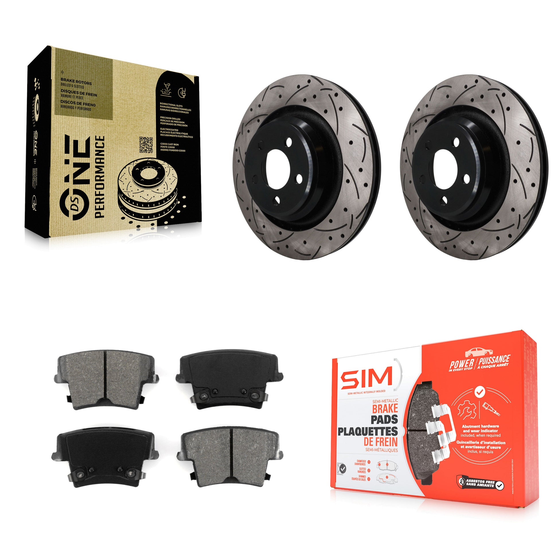 Disc Rotors and Semi-Metallic Brake Pads Kit-KDS-101659