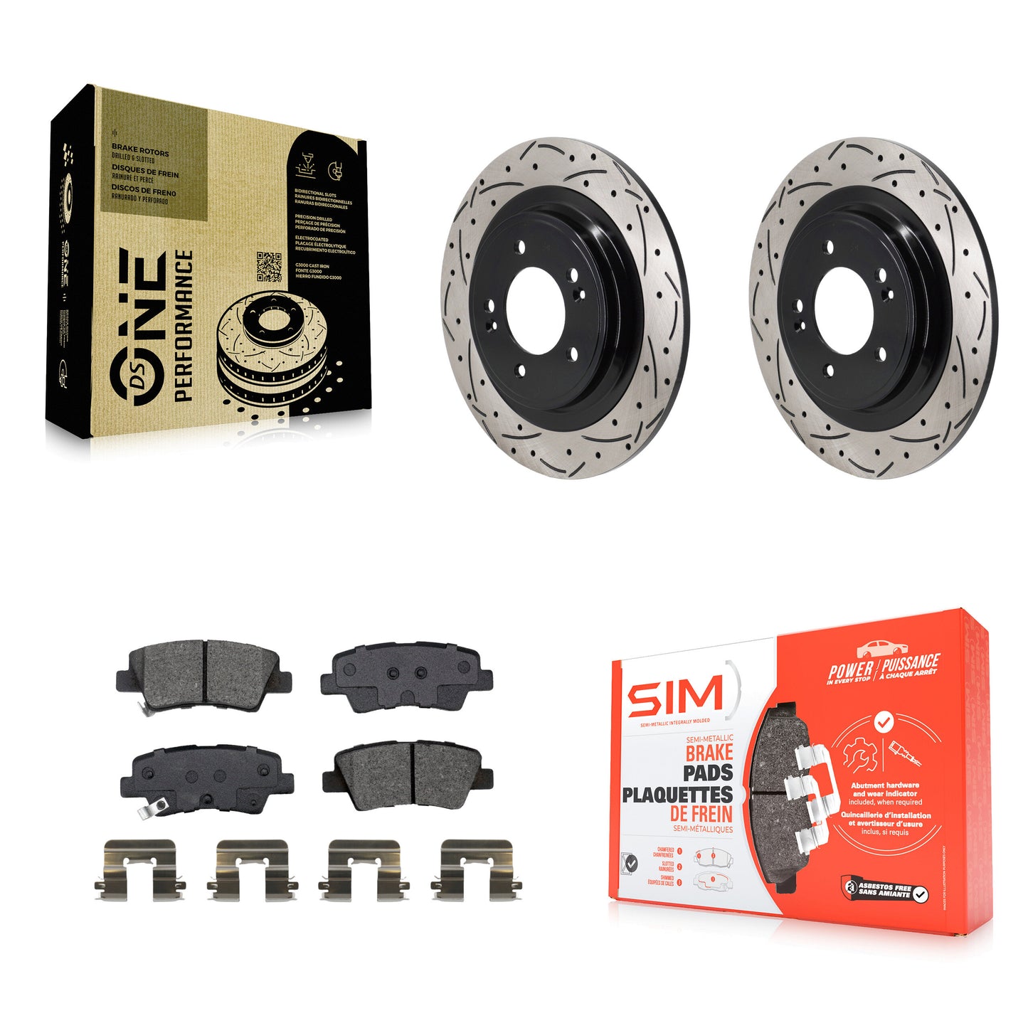 Disc Rotors and Semi-Metallic Brake Pads Kit-KDS-101664 Kit.bestparts.ca