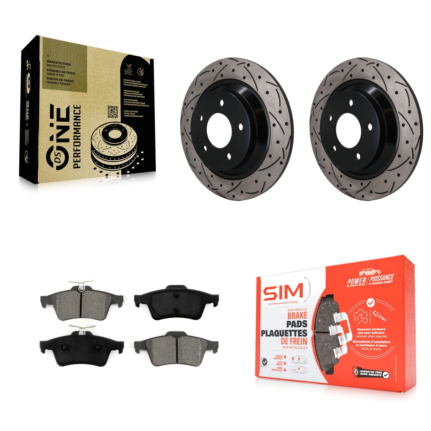 Disc Rotors and Semi-Metallic Brake Pads Kit-KDS-101666 Kit.bestparts.ca