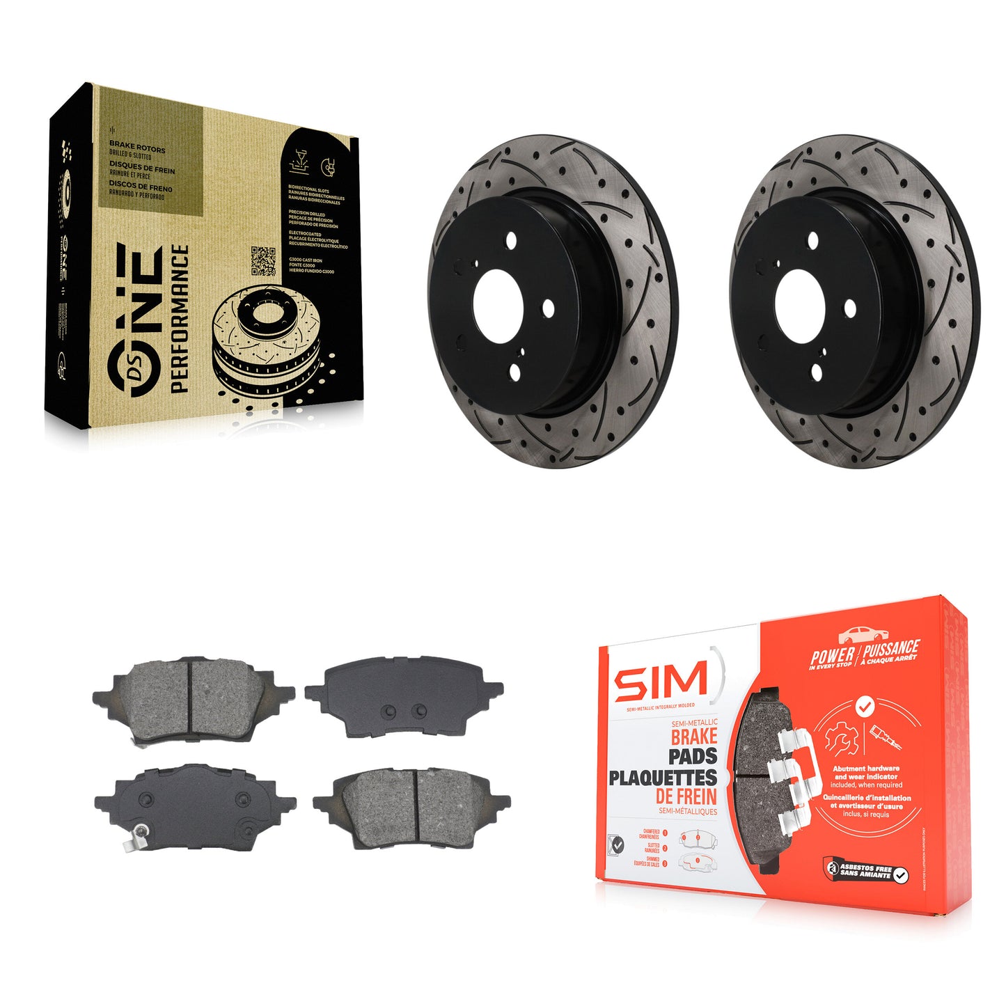 Disc Rotors and Semi-Metallic Brake Pads Kit-KDS-101673 Kit.bestparts.ca