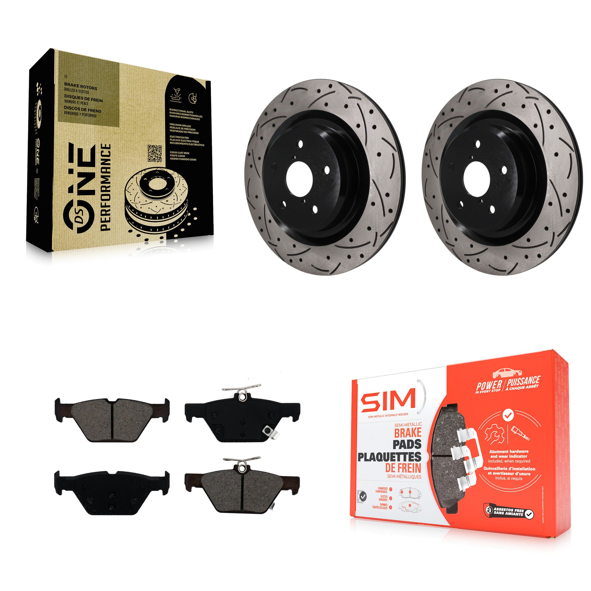 Disc Rotors and Semi-Metallic Brake Pads Kit-KDS-101674