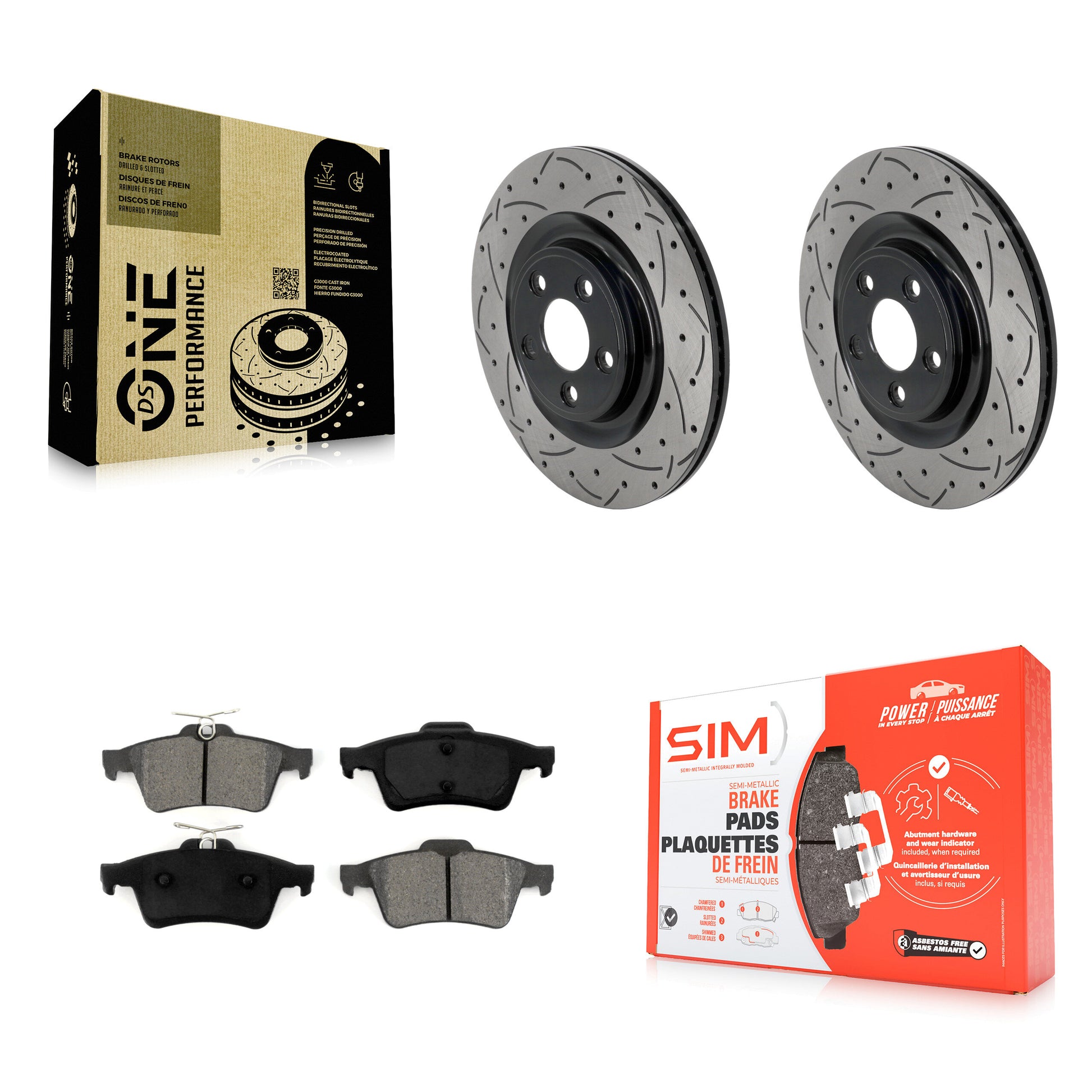Disc Rotors and Semi-Metallic Brake Pads Kit-KDS-101676