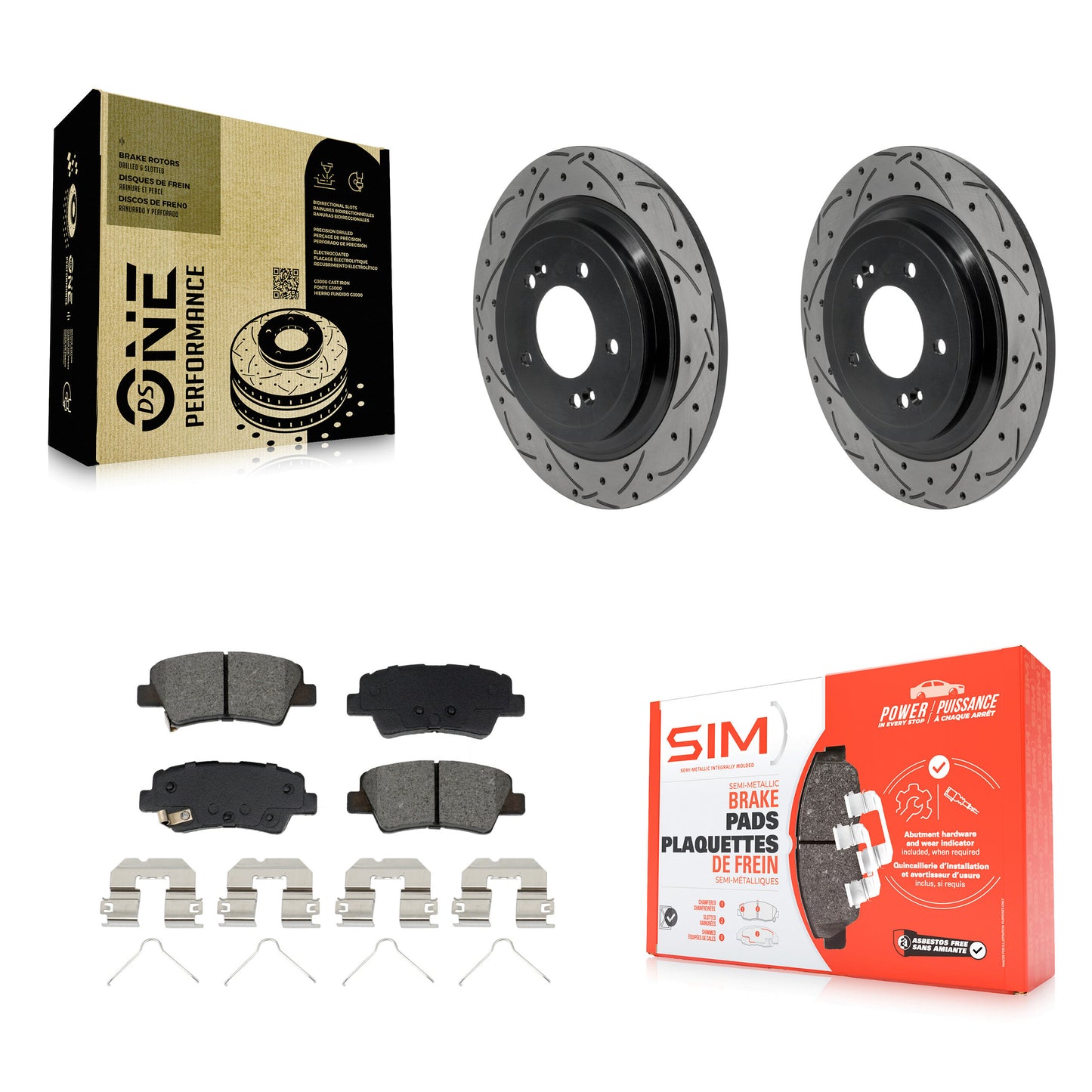 Disc Rotors and Semi-Metallic Brake Pads Kit-KDS-101677 Kit.bestparts.ca