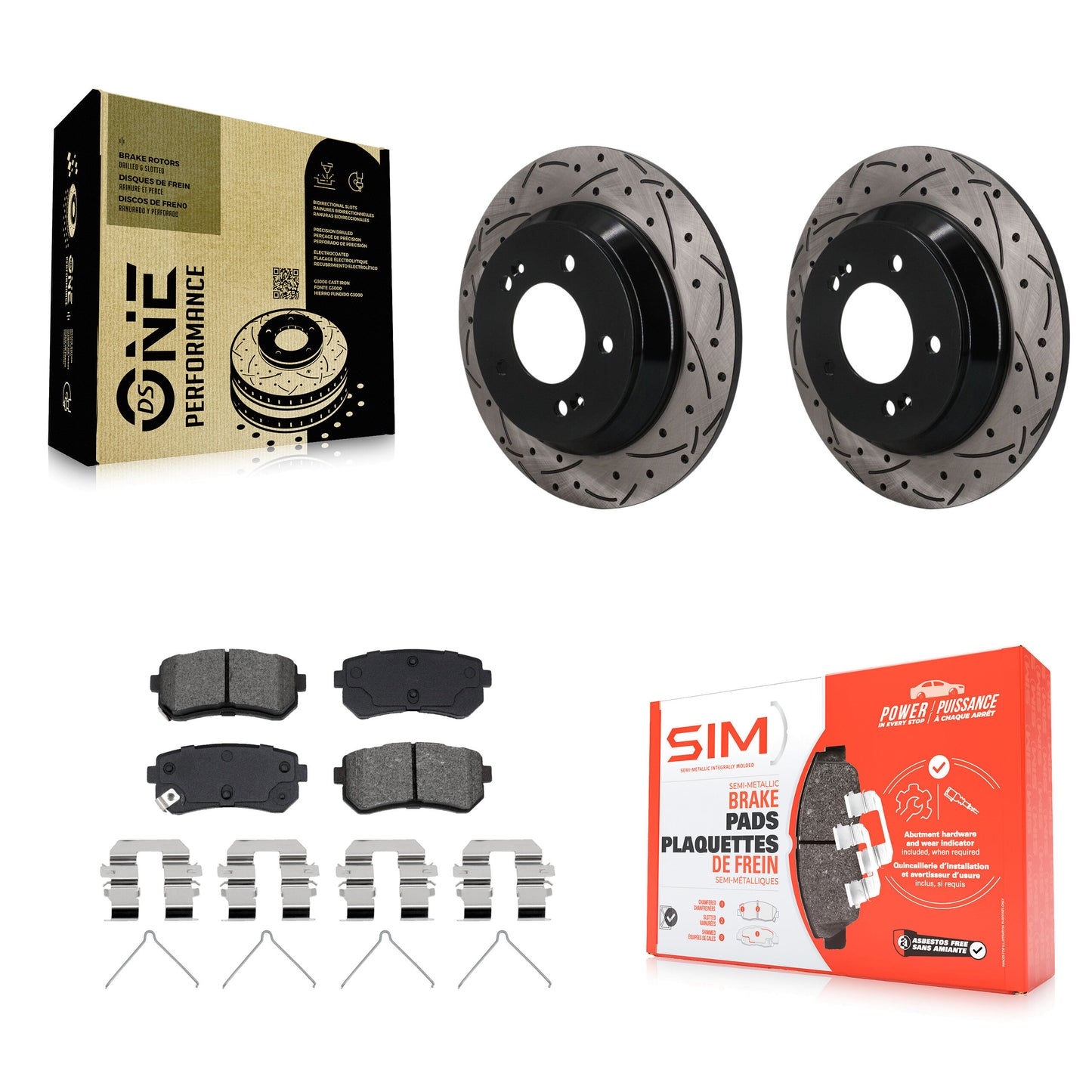 Disc Rotors and Semi-Metallic Brake Pads Kit-KDS-101680 Kit.bestparts.ca